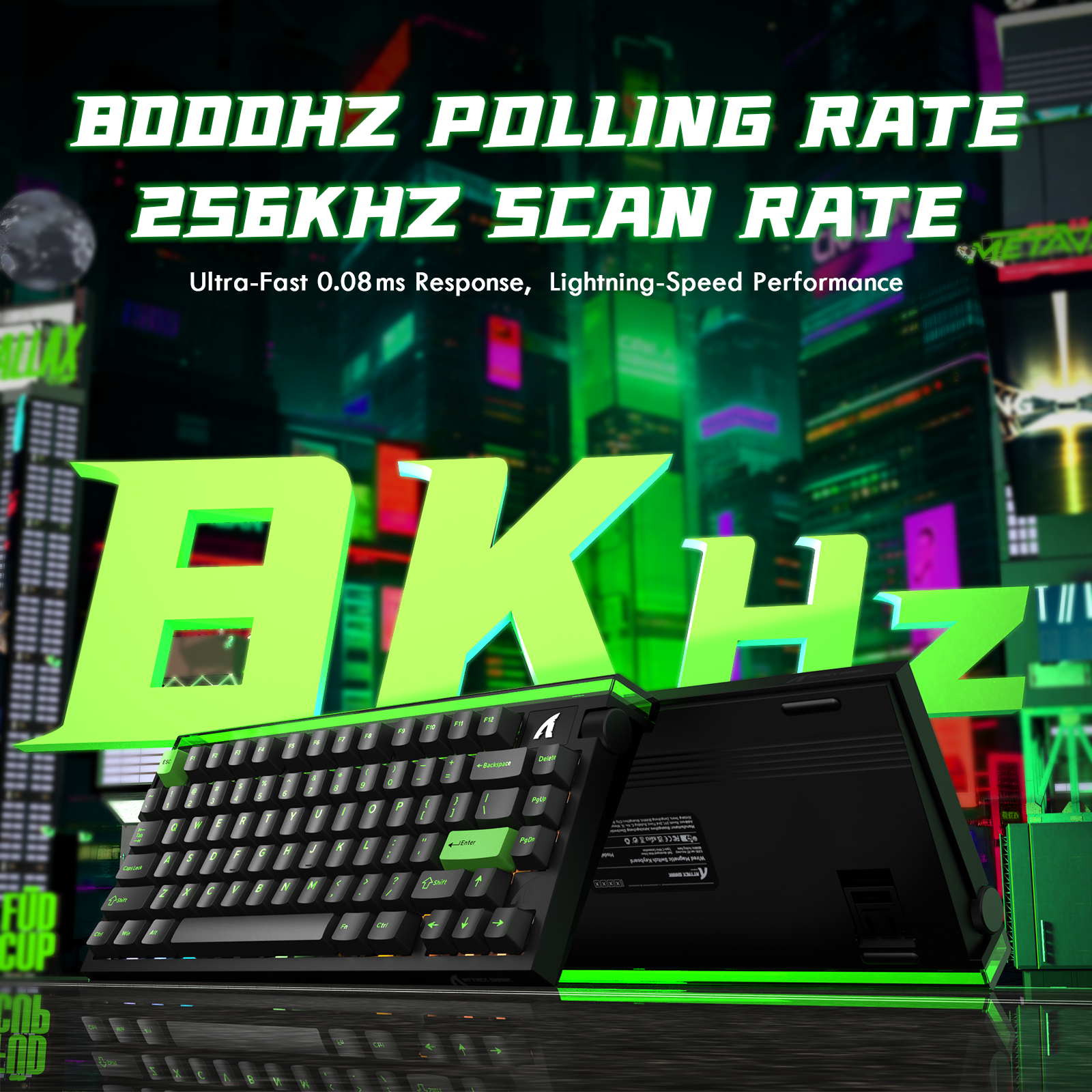 ATTACK SHARK R85 HE ラピッドトリガーキーボード 磁気スイッチ カスタムライトボックス付き