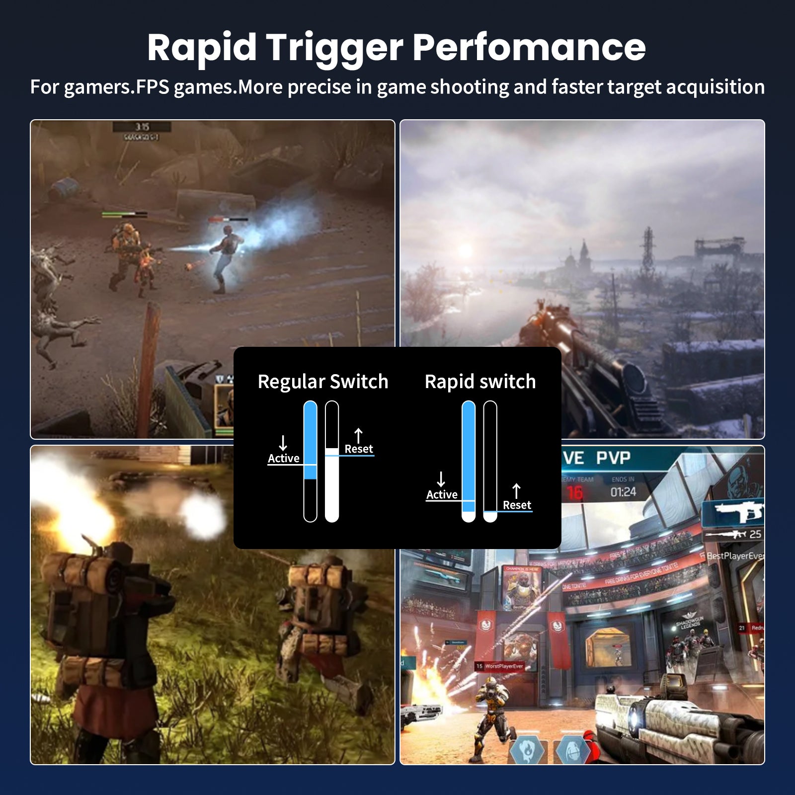 X68 HE Rapid Trigger keyboard performance in FPS games, faster target acquisition.