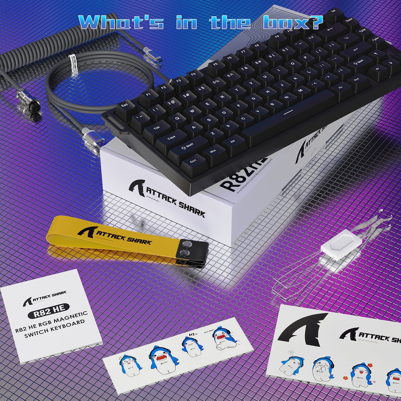 ATTACK SHARK R82 HE 有線75%ゲーミングキーボード C01ULTRA LEDケーブル付き