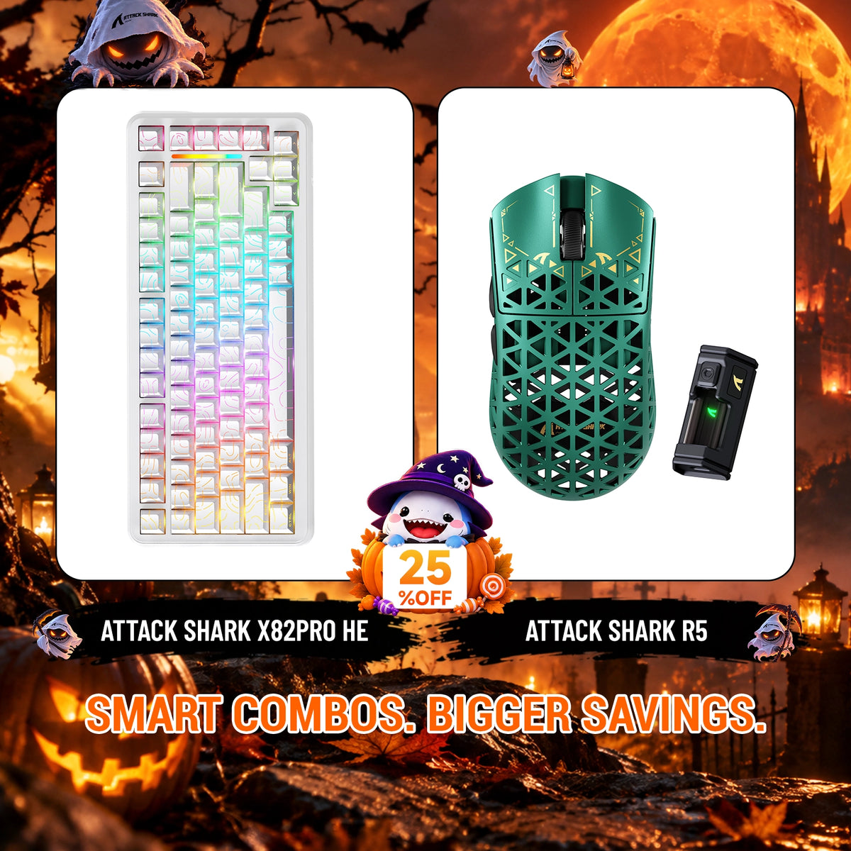 ATTACK SHARK X82 PRO HE ラピッドトリガーキーボード+R5 カーボンファイバー製ワイヤレスゲーミングマウスセット