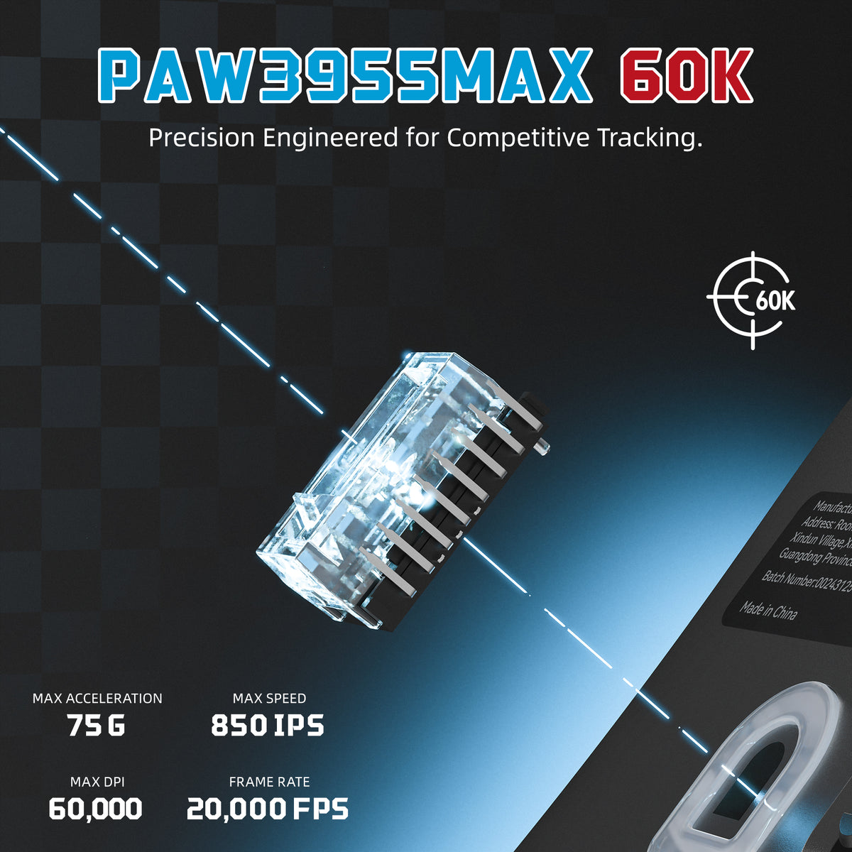 ATTACK SHARK F1 AIR 39g ワイヤレス PAW3955MAX ゲーミングマウス(C06 Ultraケーブル付き)