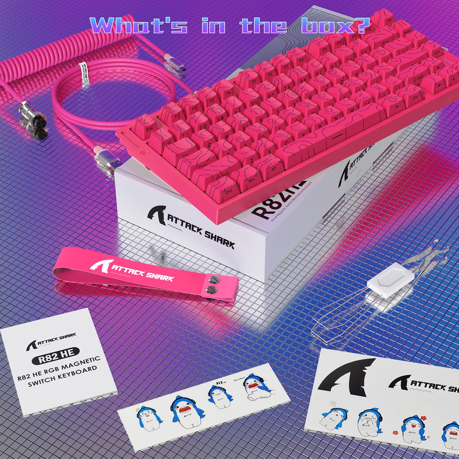 ATTACK SHARK R82 HE 有線75%ゲーミングキーボード C01ULTRA LEDケーブル付き