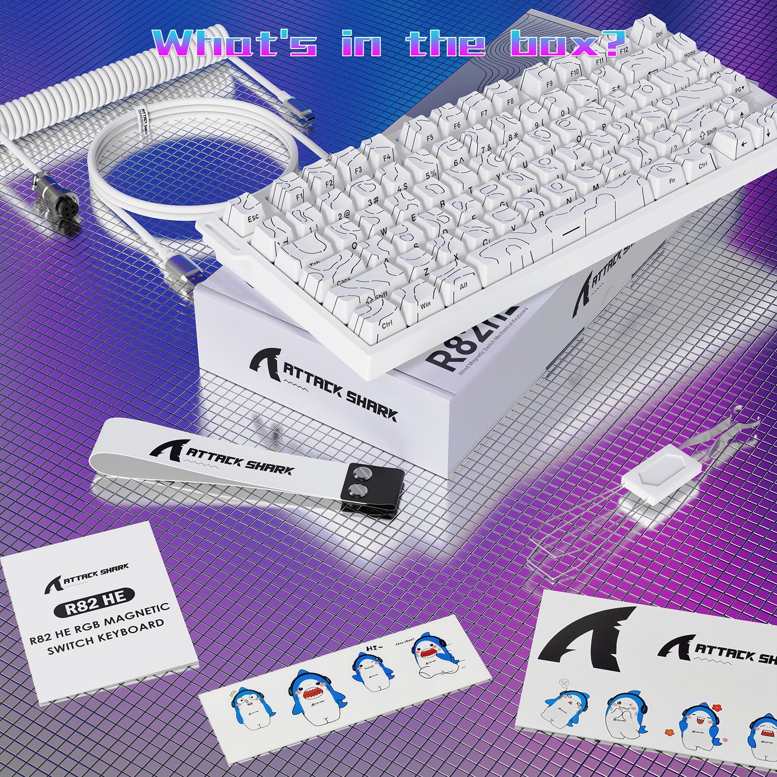 ATTACK SHARK R82 HE 有線75%ゲーミングキーボード C01ULTRA LEDケーブル付き