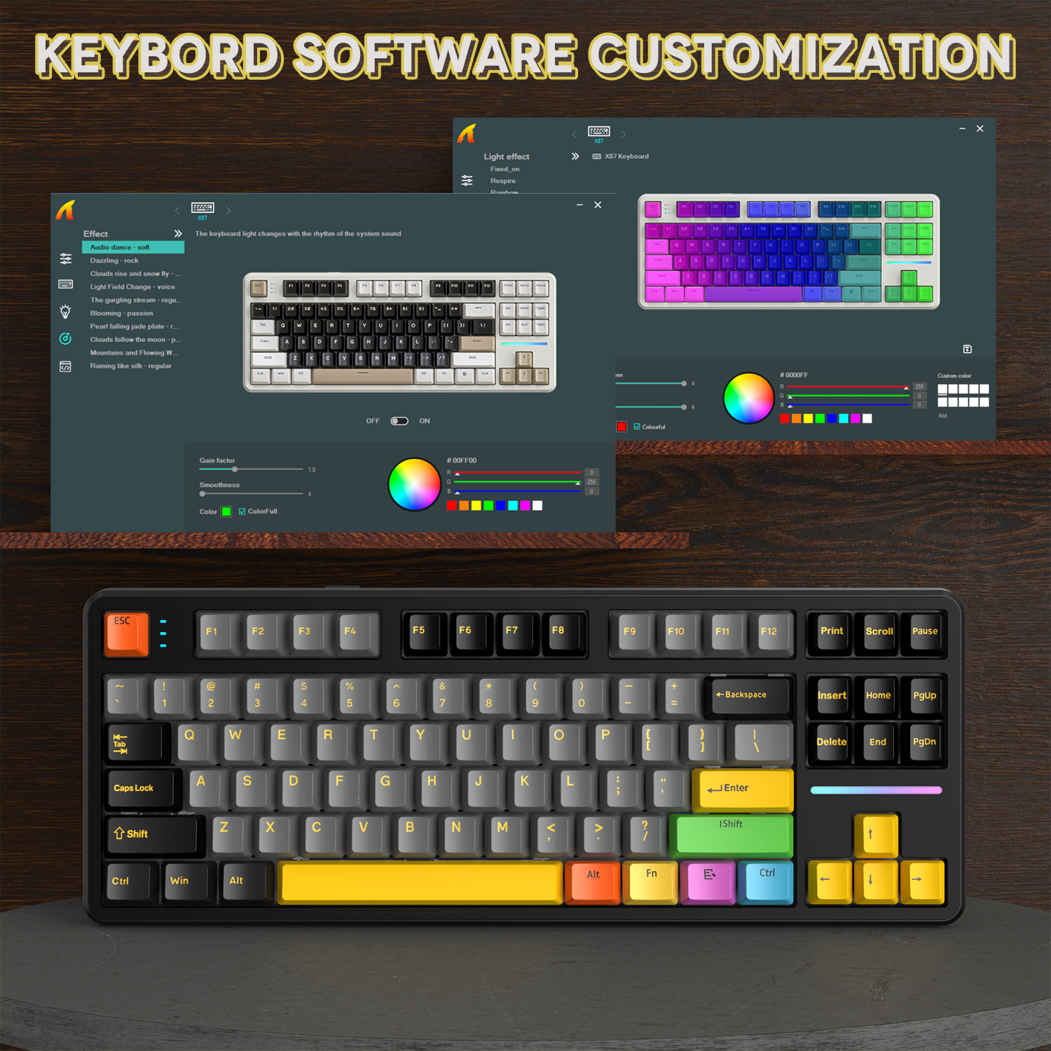 ATTACK SHARK X87 3モード ガスケット メカニカル キーボード