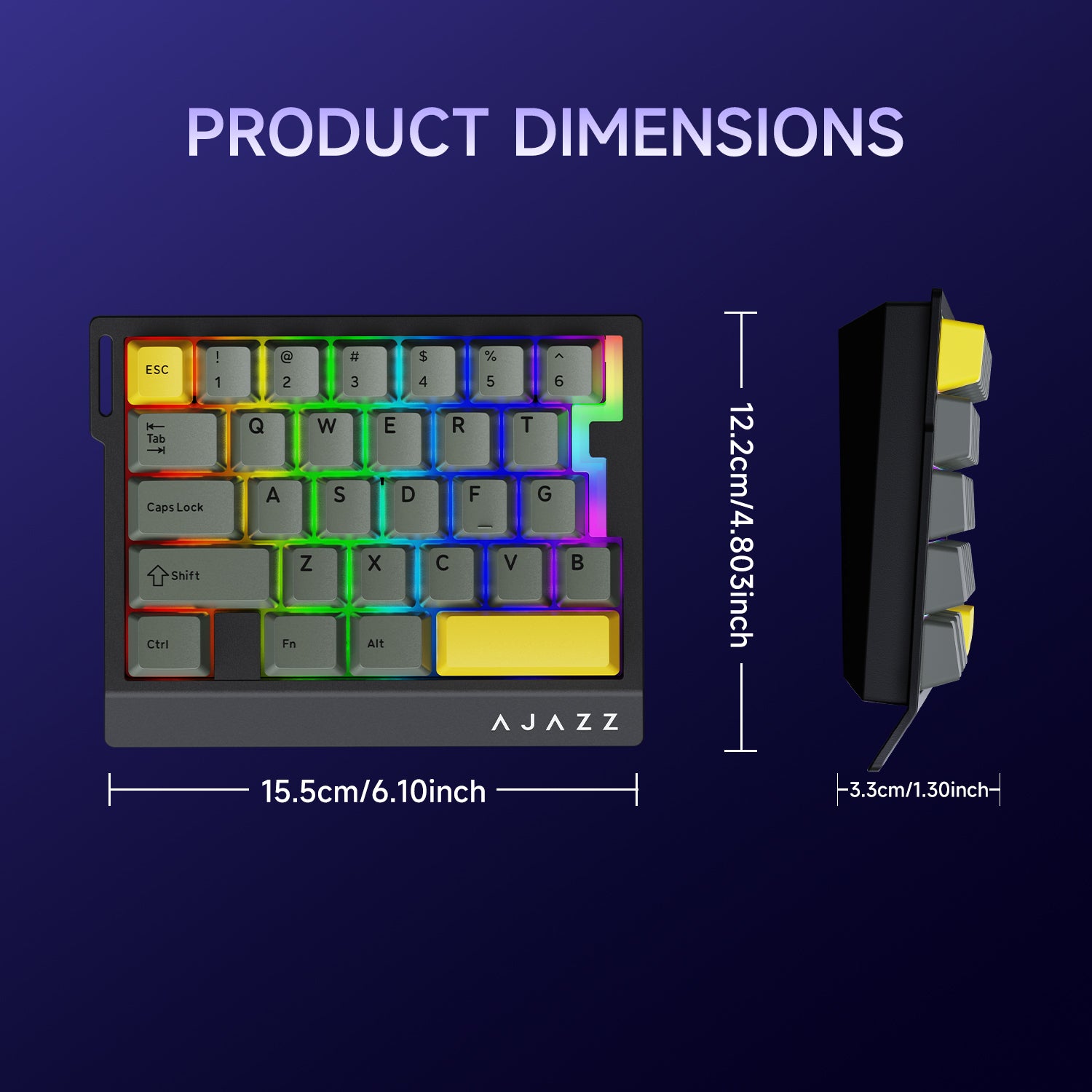 ATTACK SHARK x AJAZZ AK029 有線片手メカニカルキーボード