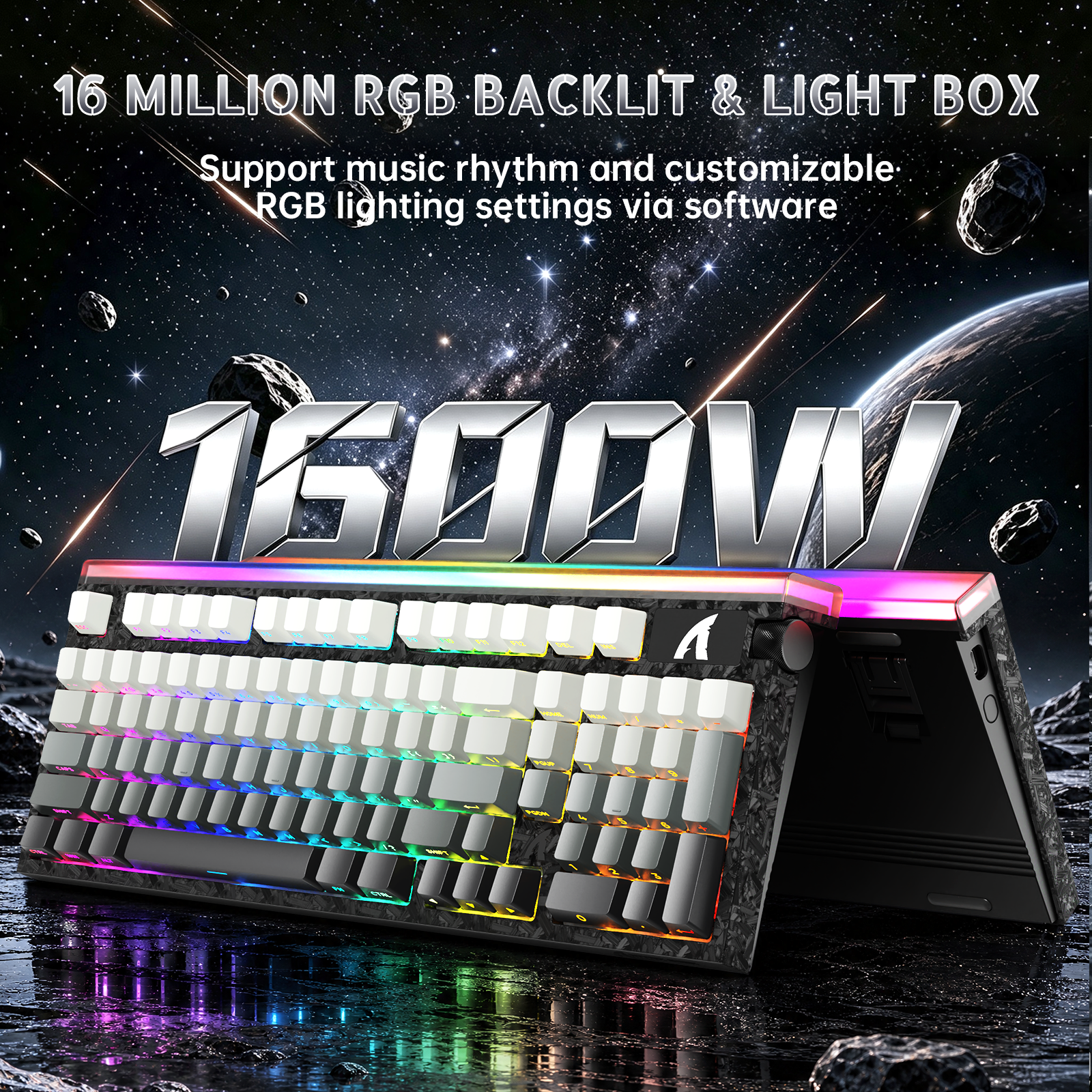 ATTACK SHARK R98 HE カーボンファイバー有線ラピッドトリガー磁気スイッチキーボード C01 Ultra RGB コイルケーブル付き