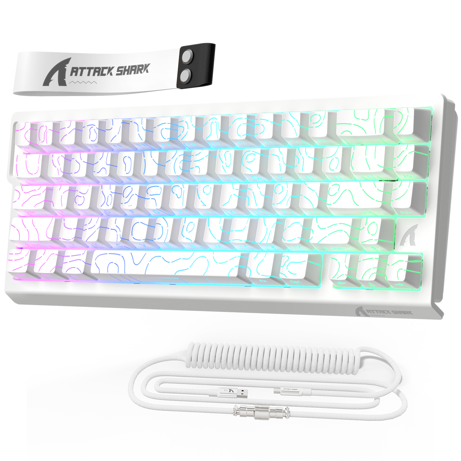 ATTACK SHARK X68 HE ラピッドトリガーキーボード 磁気スイッチ C01PRO コイルケーブル付き