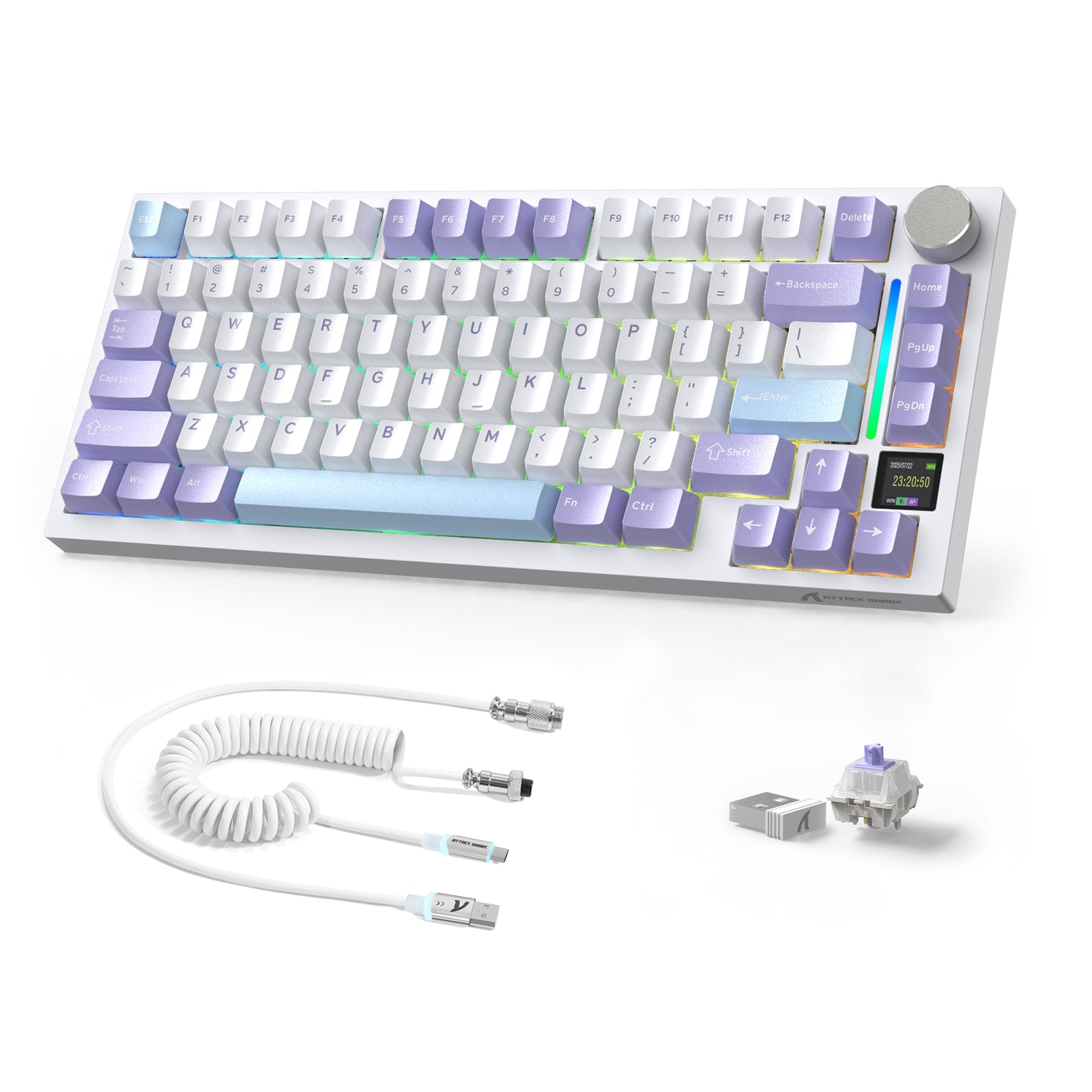 ATTACK SHARK X820ULTRA メカニカルキーボード C01ULTRA コイルケーブル付き