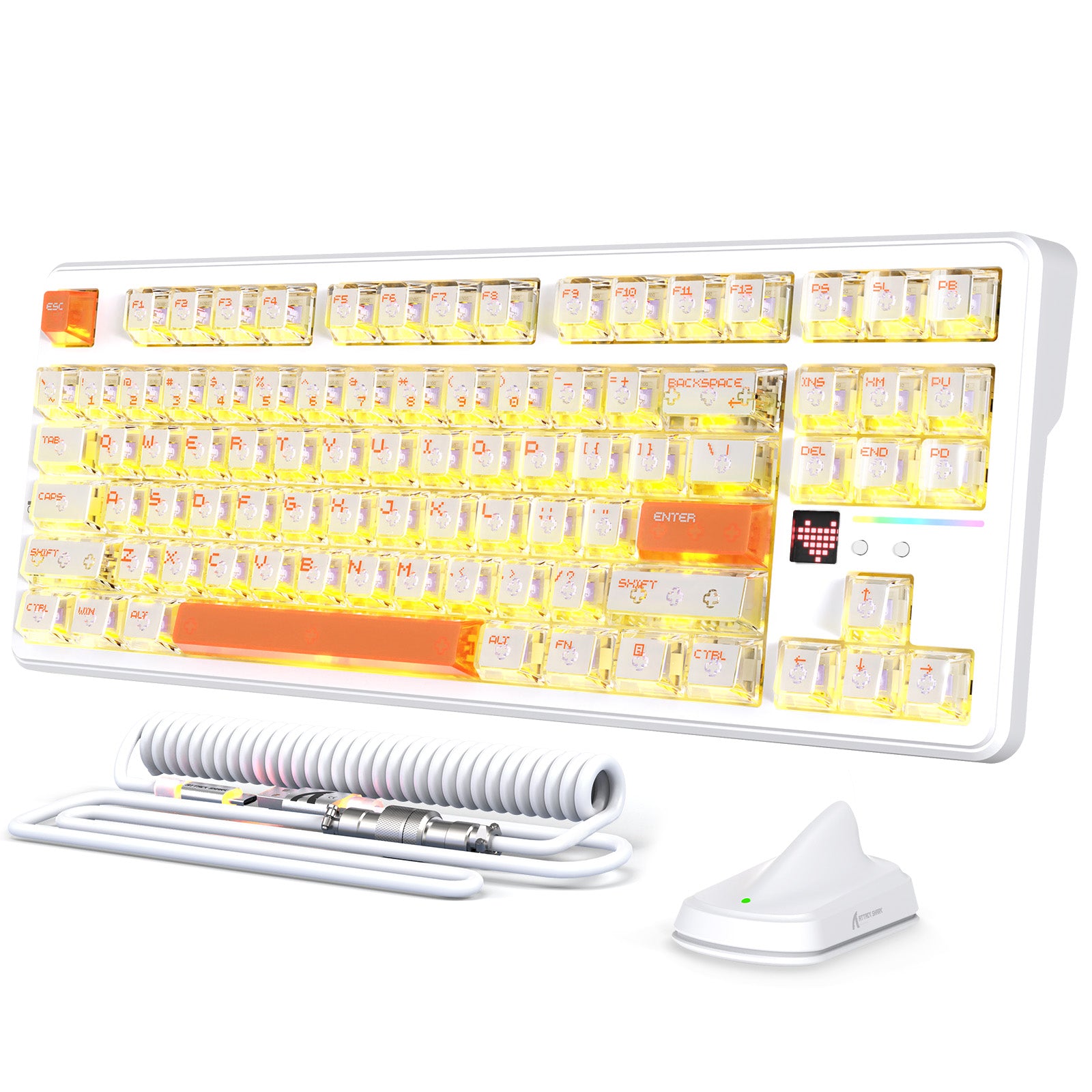 ATTACK SHARK X87 ULTRA ワイヤレス ゲーミングキーボード 8KHz レシーバー&RGBコイルケーブル付き