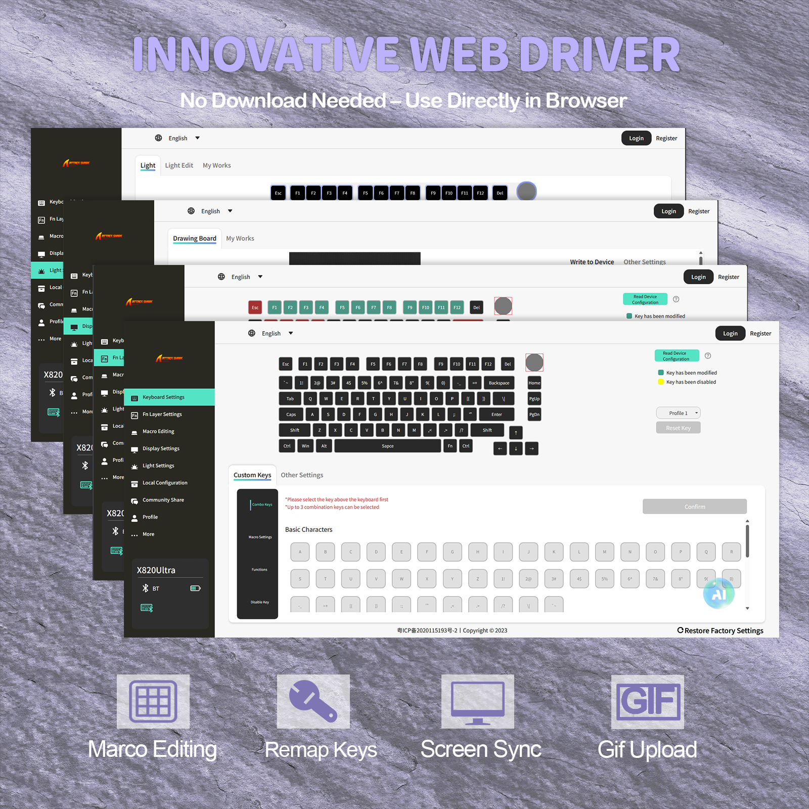 ATTACK SHARK X820Ultra トライモードガスケットメカニカルキーボード