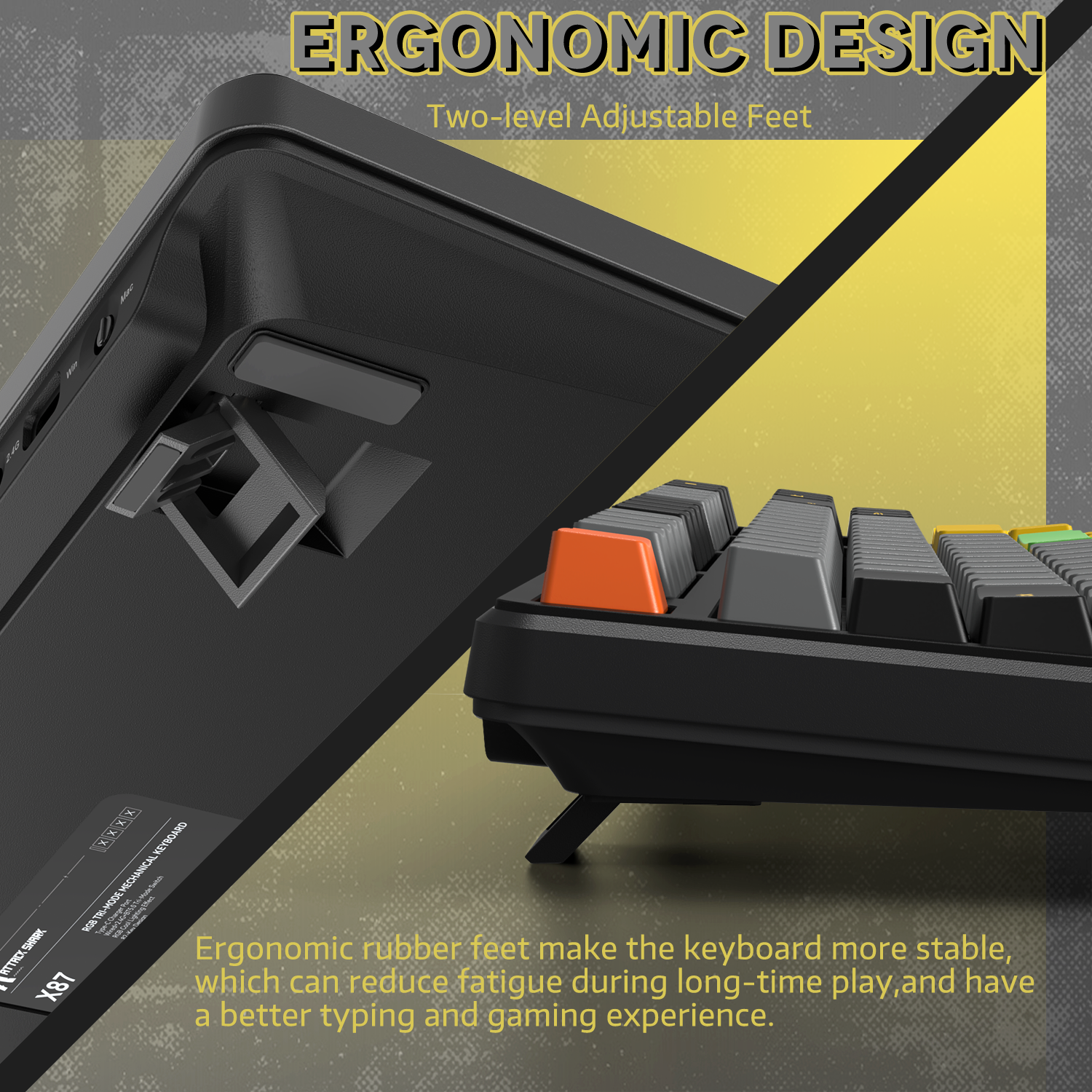 ATTACK SHARK X87 3モード ガスケット メカニカル キーボード