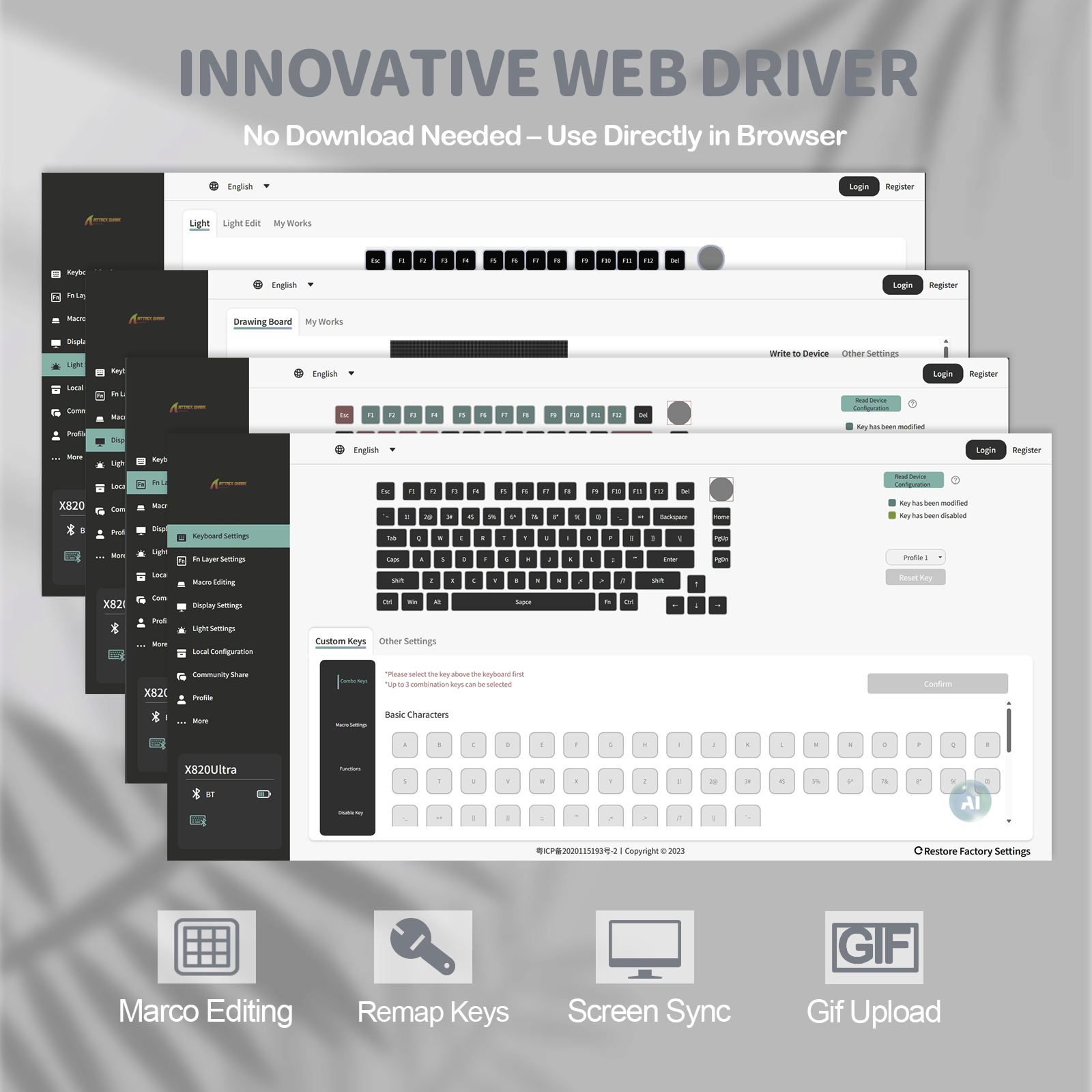 ATTACK SHARK X820Ultra トライモードガスケットメカニカルキーボード