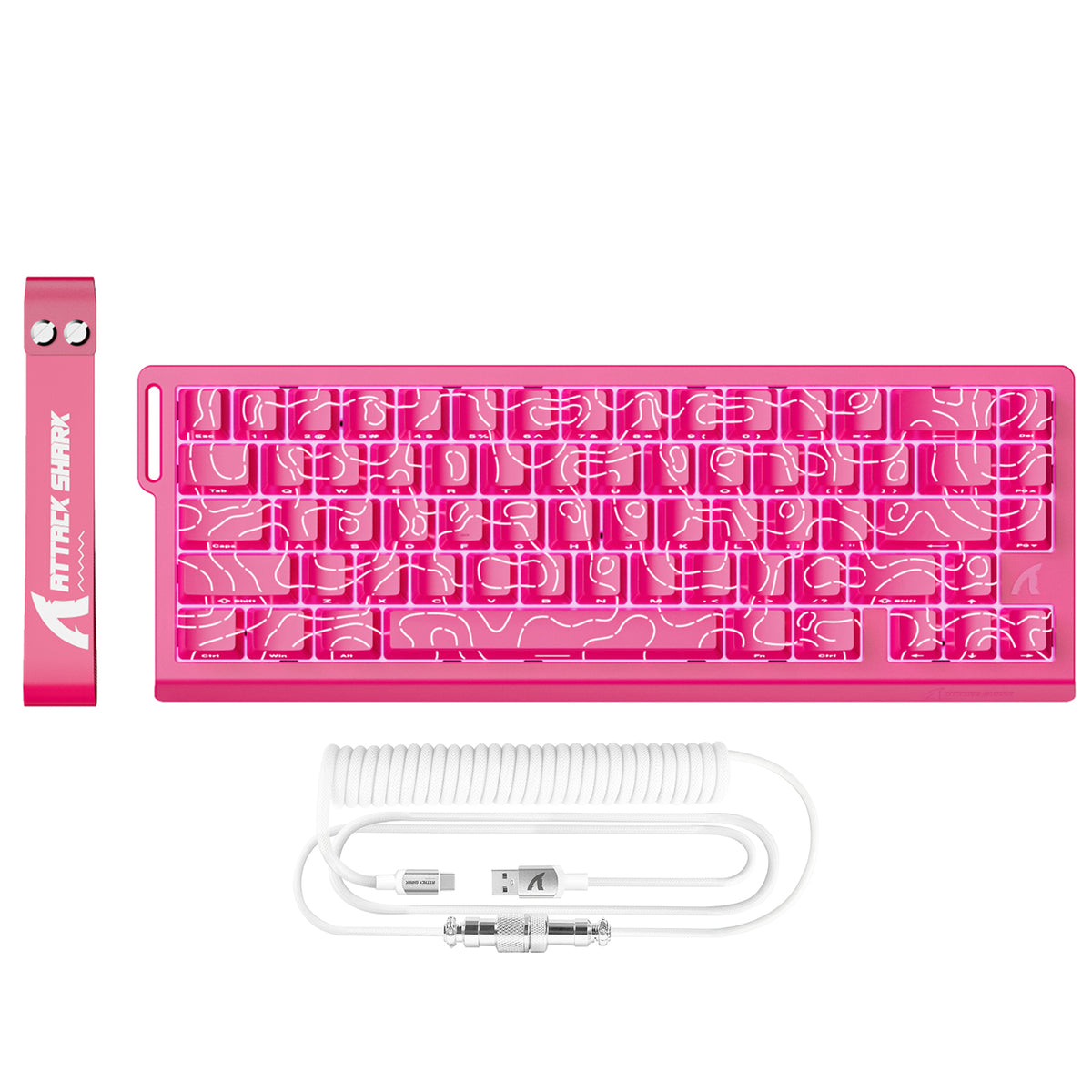 ATTACK SHARK X68 HE ラピッドトリガーキーボード マグネティックスイッチ C01PROコイルケーブル付き