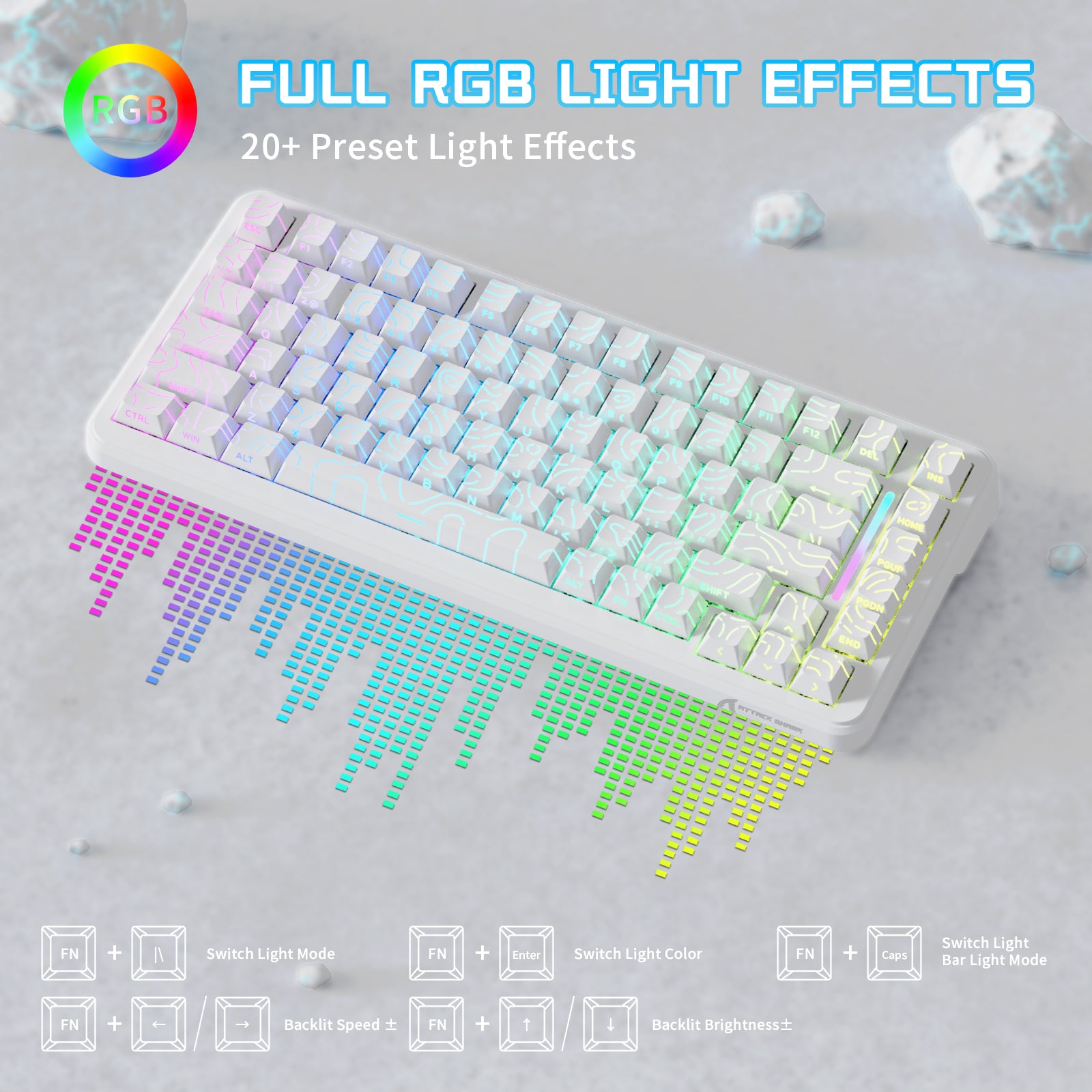 ATTACK SHARK X82PRO HE ワイヤレス ラピッドトリガー ゲーミングキーボード マグネティックスイッチ