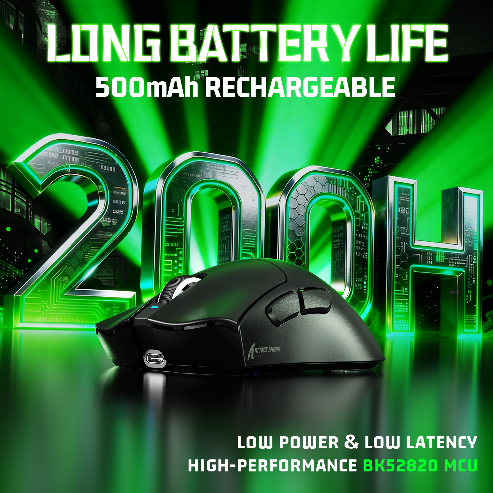 ATTACK SHARK V3 超軽量トライモードゲーミングマウス