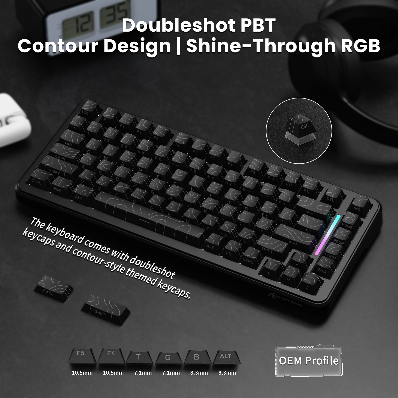 ATTACK SHARK X82PRO HE マグネティックキーボード(C01Ultra RGBコイルケーブル付属)