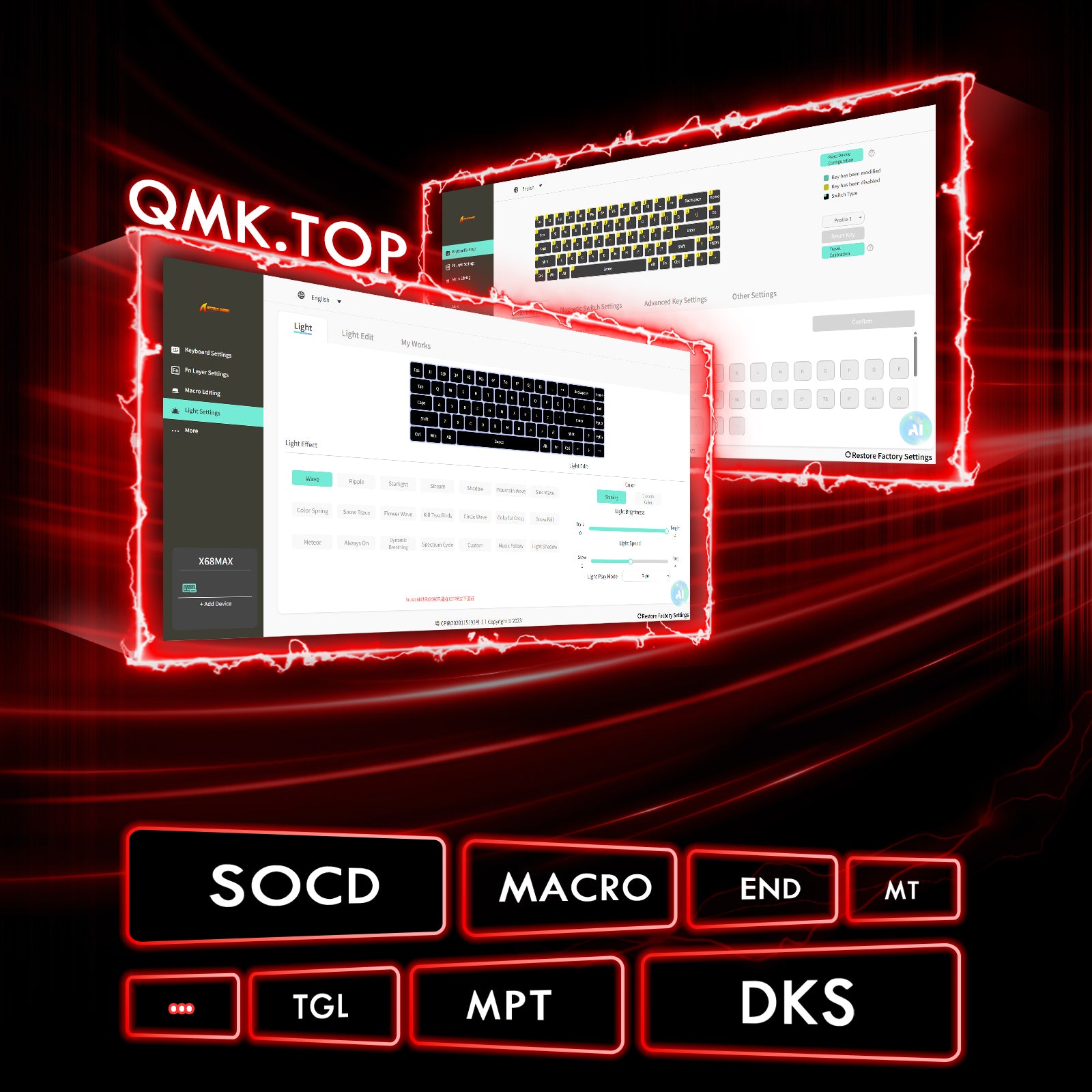 ATTACK SHARK X68MAX HE ラピッドトリガー CNC アルミニウムキーボード マグネティックスイッチ C01Ultra RGB コイルケーブル付き