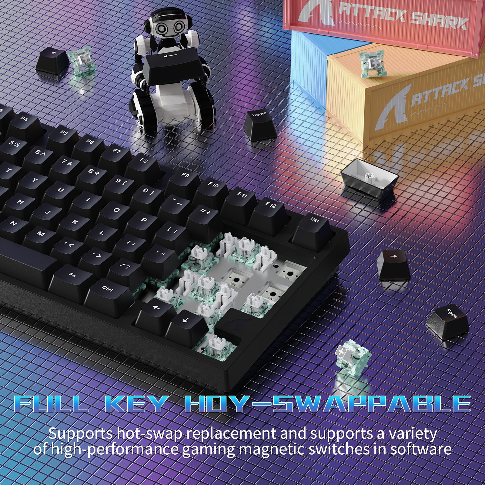 ATTACK SHARK R82 HE 有線75%ゲーミングキーボード C01ULTRA LEDケーブル付き