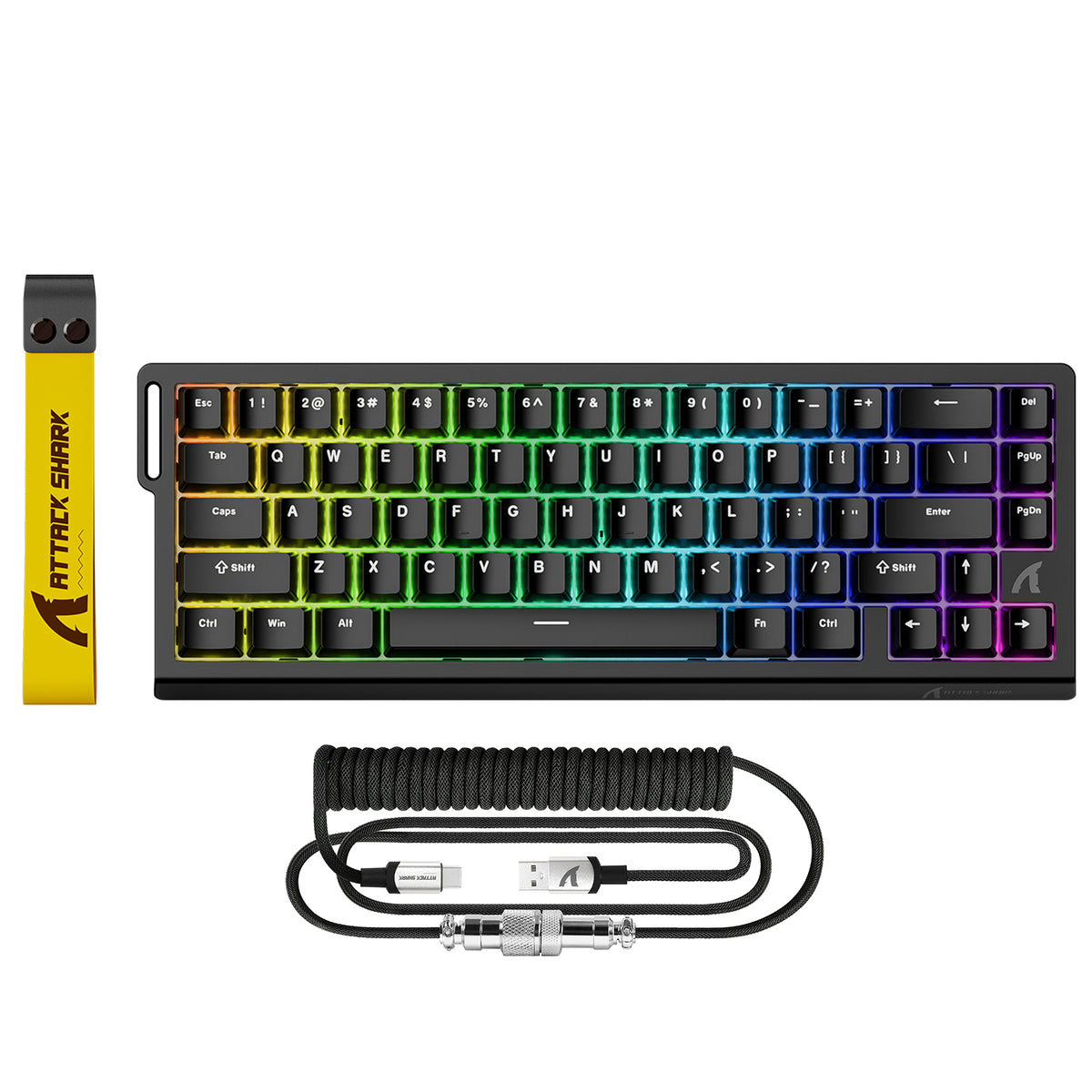 ATTACK SHARK X68 HE ラピッドトリガーキーボード マグネティックスイッチ C01PROコイルケーブル付き