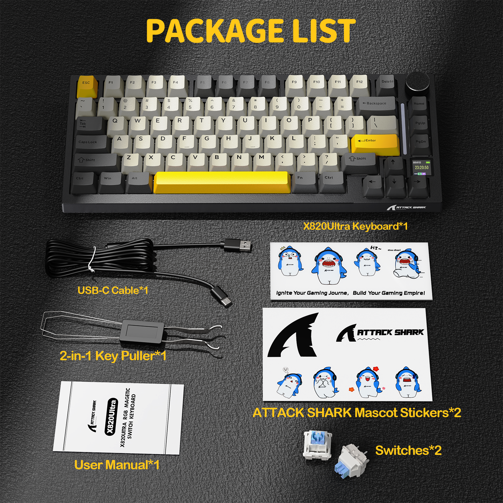 ATTACK SHARK X820Ultra トライモードガスケットメカニカルキーボード