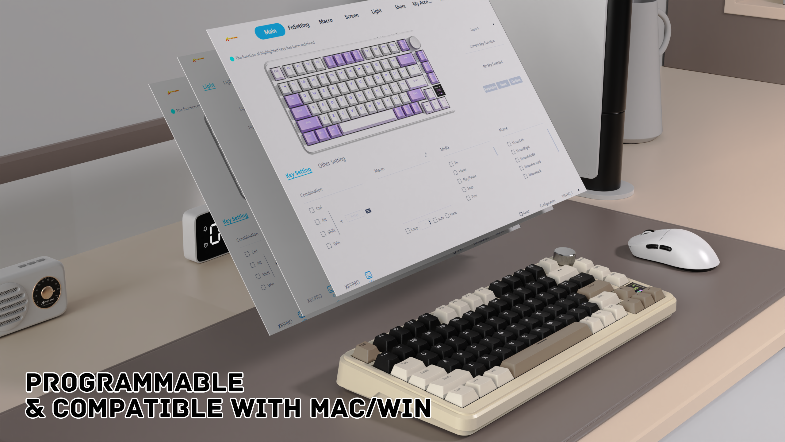 ATTACK SHARK X85PRO 3モード ガスケット メカニカル キーボード