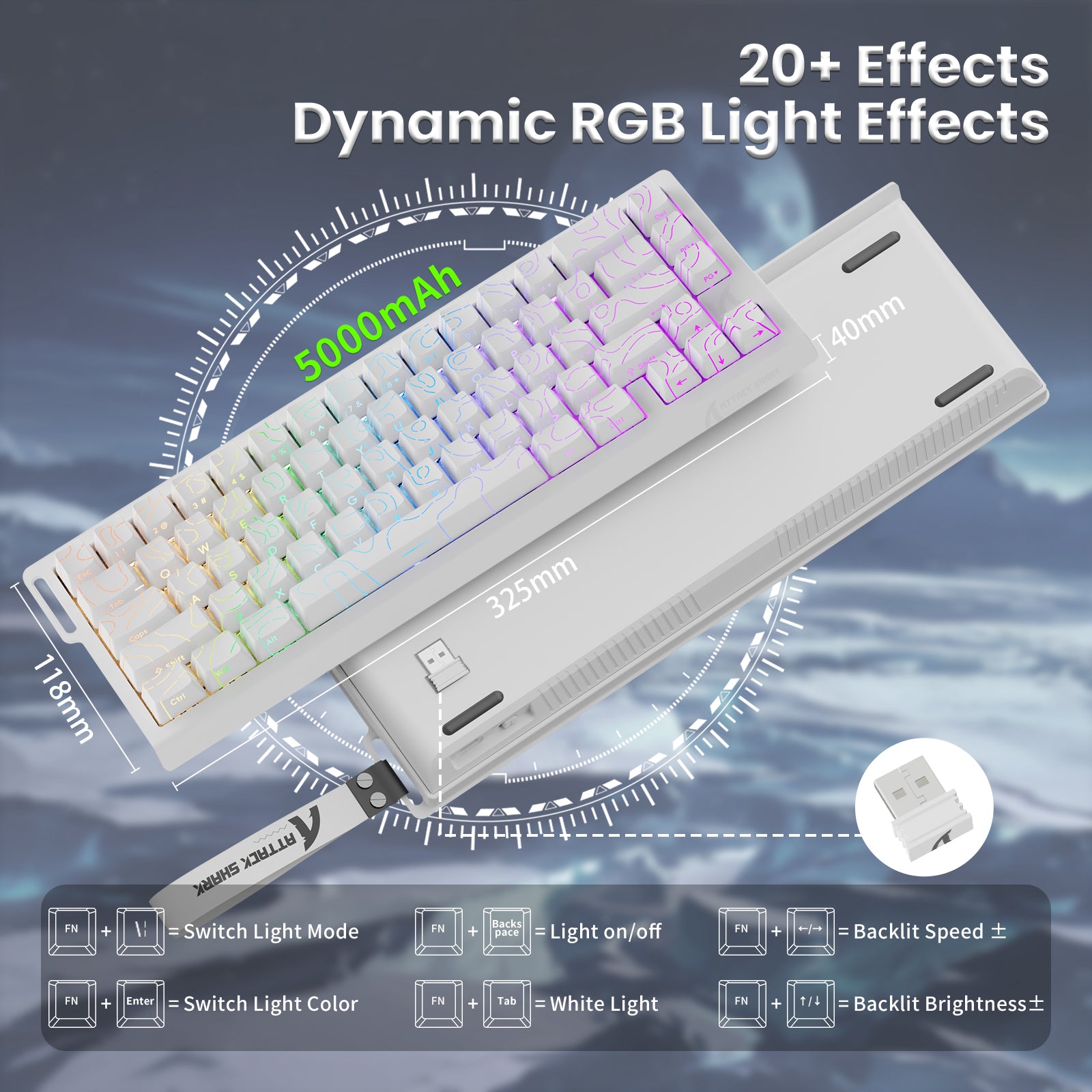 ATTACK SHARK X68PRO HE ワイヤレスラピッドトリガーキーボード コイルケーブル付き