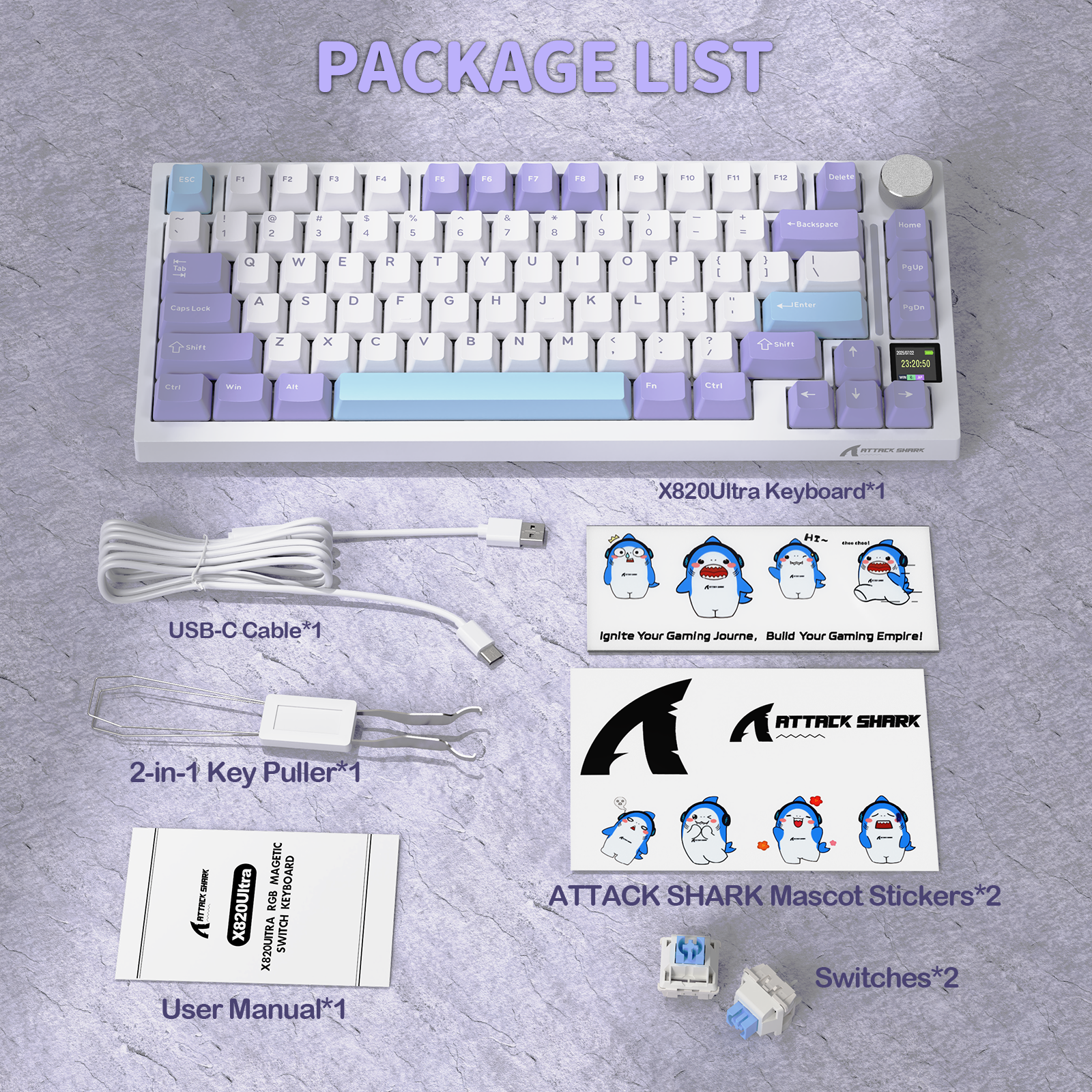 ATTACK SHARK X820Ultra トライモードガスケットメカニカルキーボード