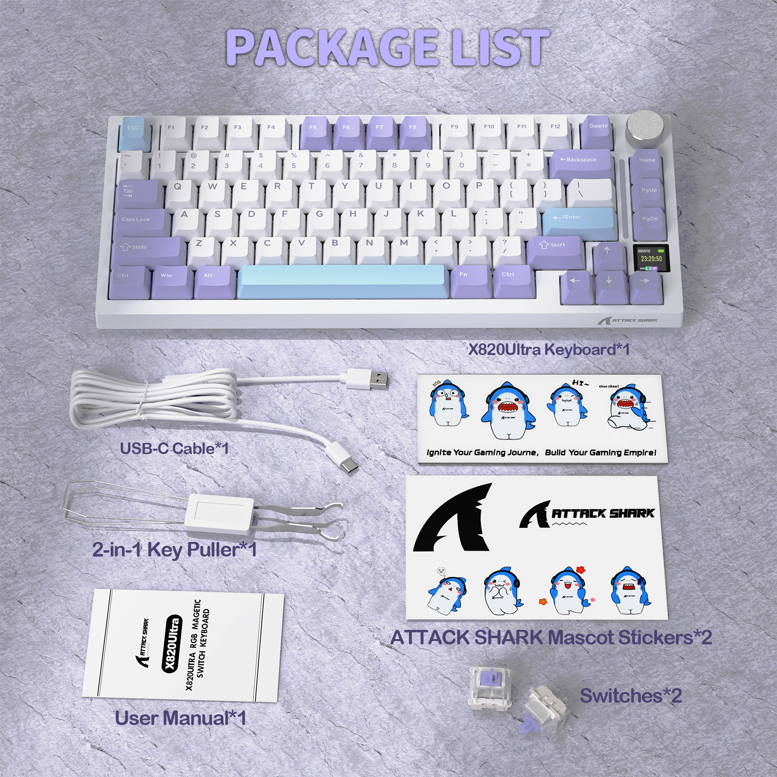 ATTACK SHARK X820Ultra トライモードガスケットメカニカルキーボード
