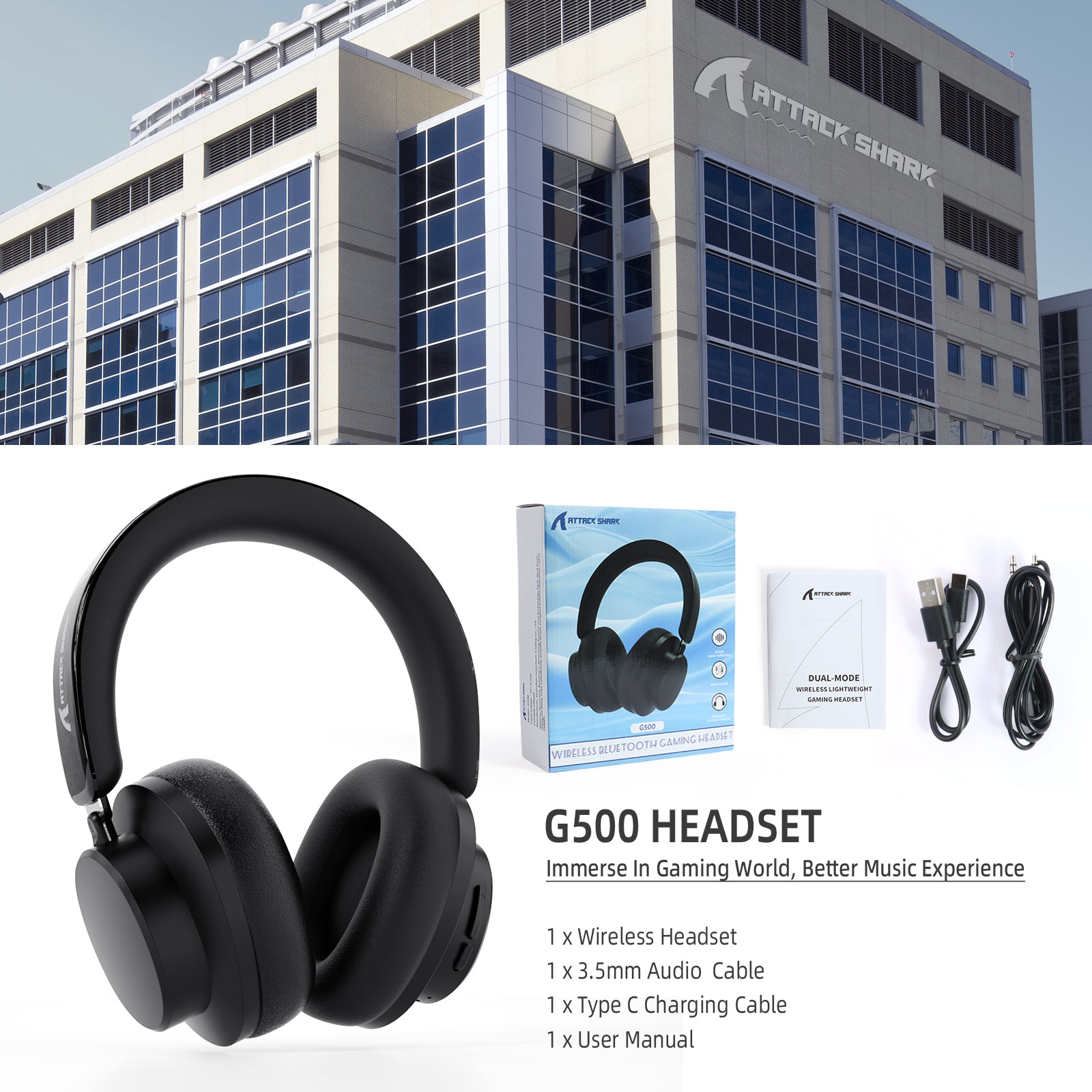 ATTACK SHARK G500 gaming headset product photo