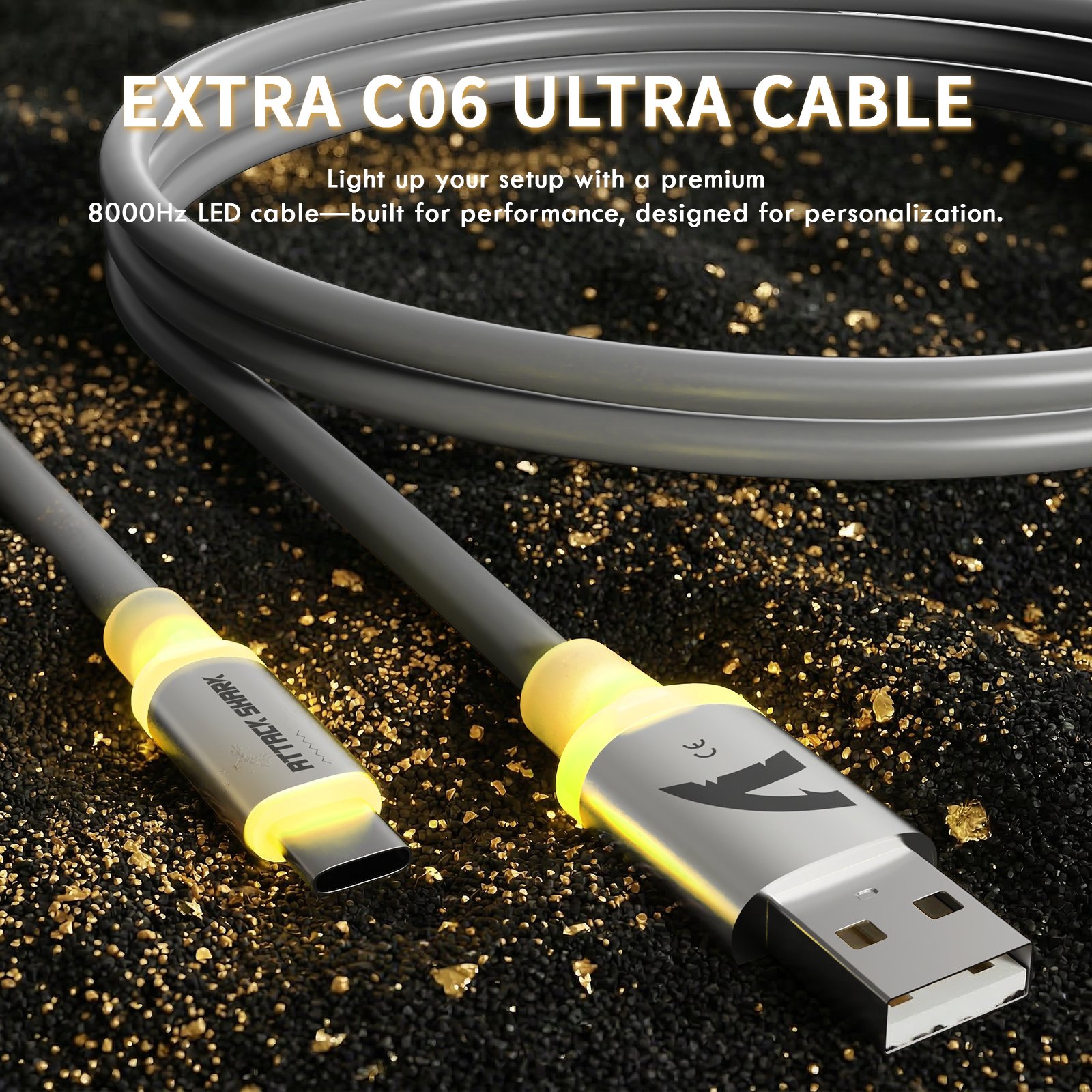 ATTACK SHARK X11 ULTRA カーボンファイバー ワイヤレス ゲーミングマウス C06 Ultra LED ケーブル付き
