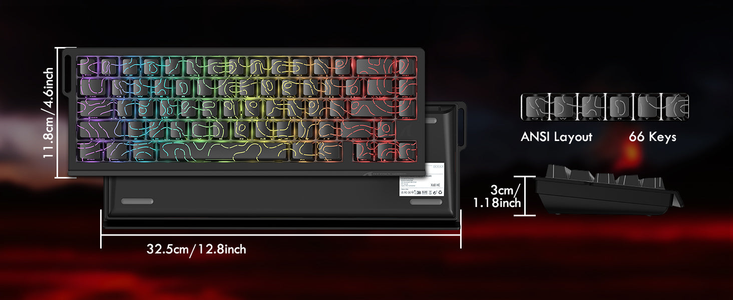 ATTACK SHARK X68PRO HE ワイヤレスラピッドトリガーキーボード コイルケーブル付き