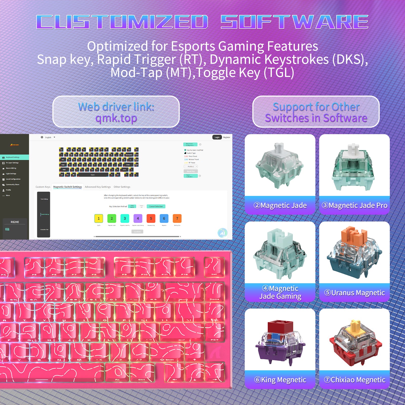 ATTACK SHARK R82 HE 有線75%ゲーミングキーボード C01ULTRA LEDケーブル付き