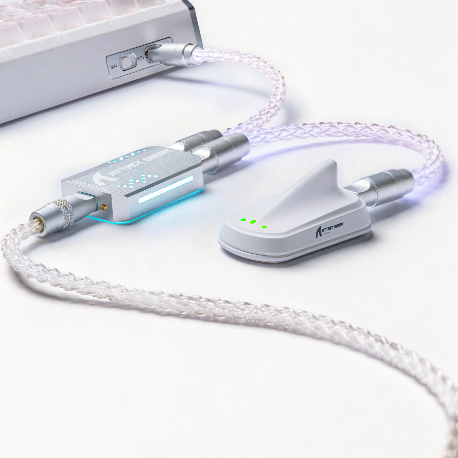 あい2 キープ 8KHz 磁気スイッチ キーボードケーブル | 2-in-1 RGB USB C - Attack Shark