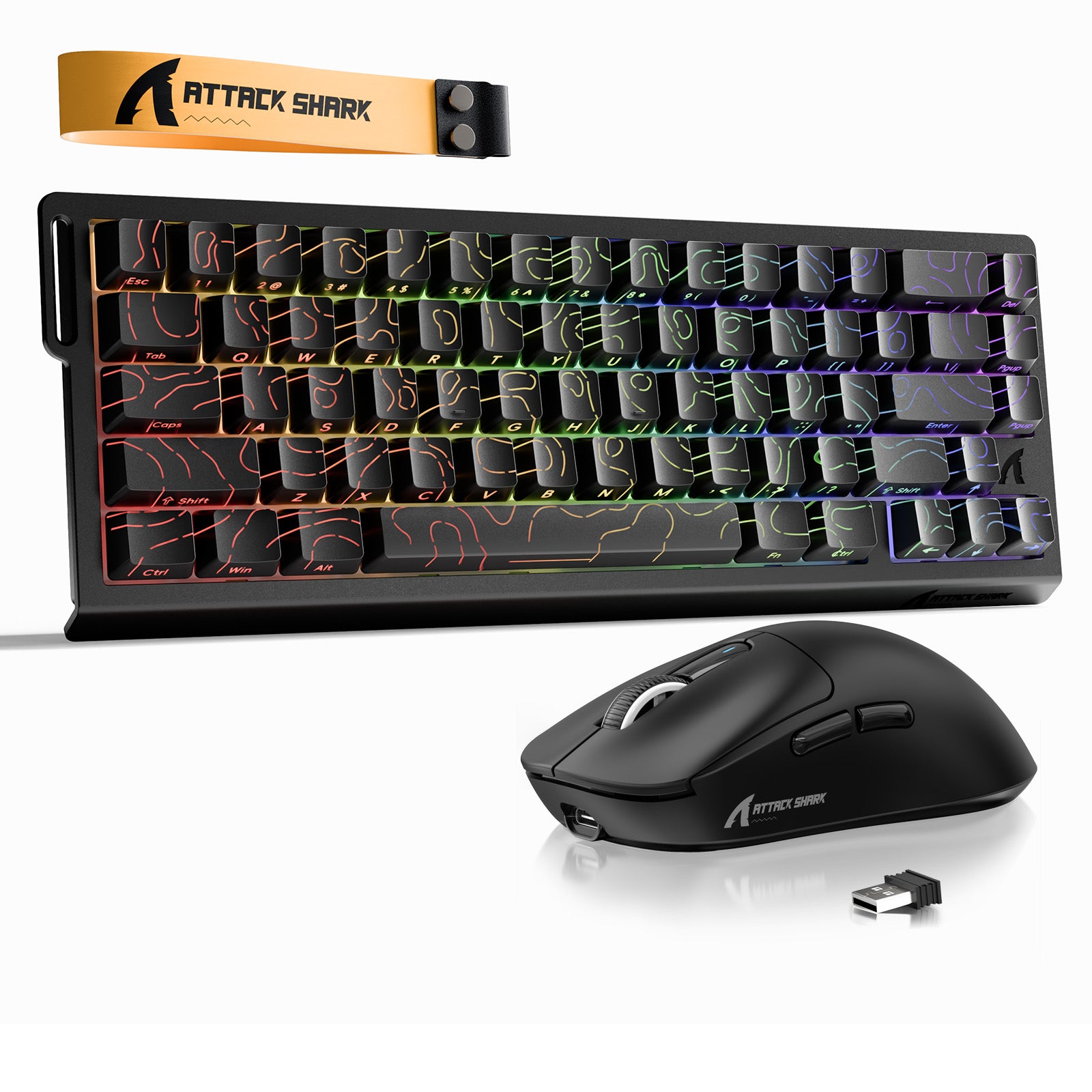 ATTACK SHARK X68HE ラピッドトリガーキーボード + X3 ワイヤレス ゲーミングマウス バンドル