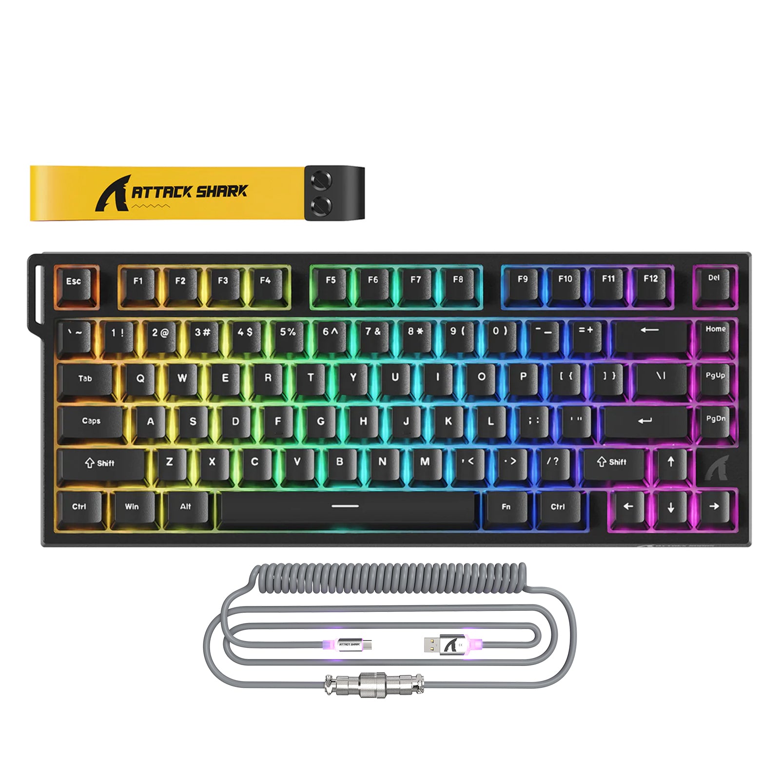 ATTACK SHARK R82 HE 有線75%ゲーミングキーボード C01ULTRA LEDケーブル付き