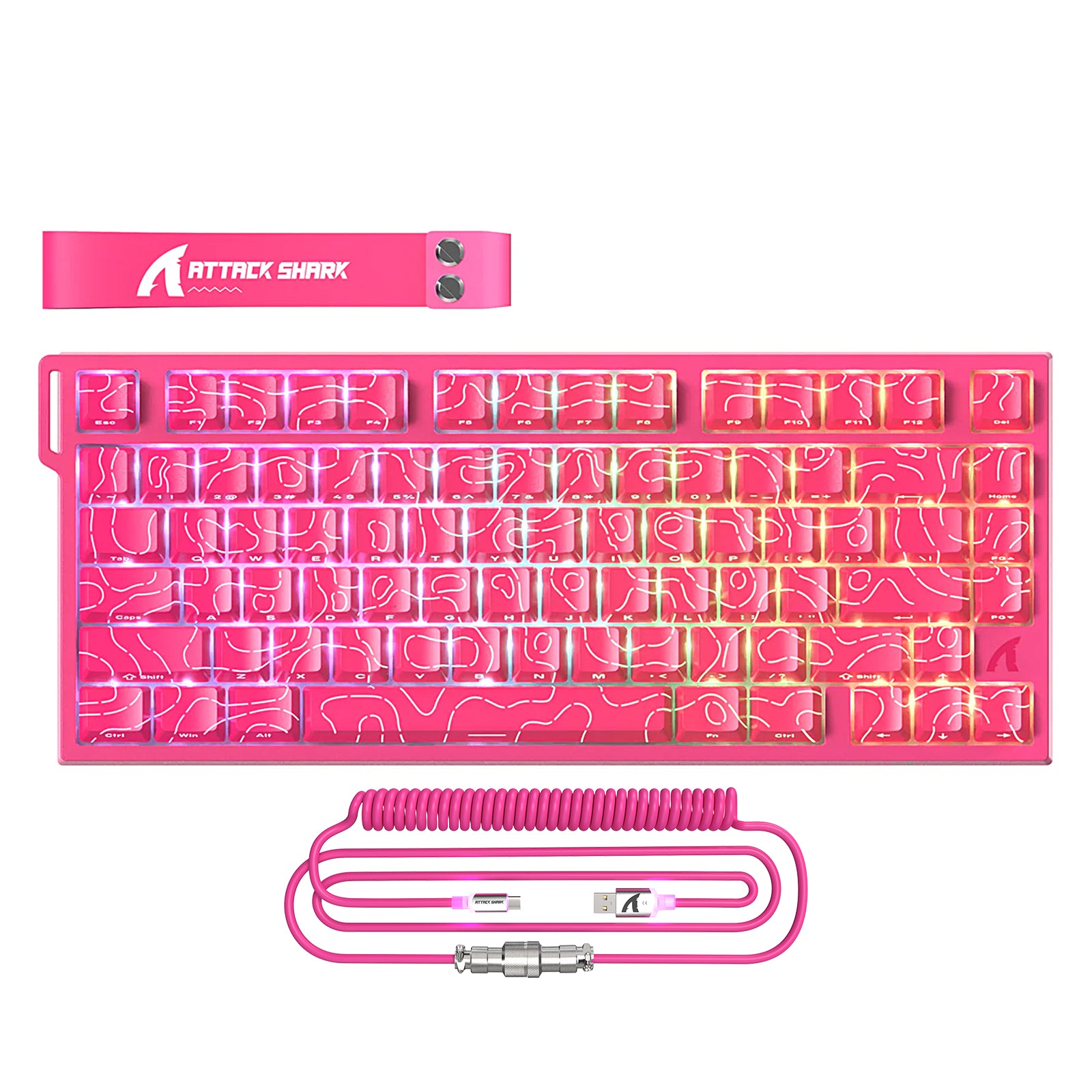 ATTACK SHARK R82 HE 有線75%ゲーミングキーボード C01ULTRA LEDケーブル付き