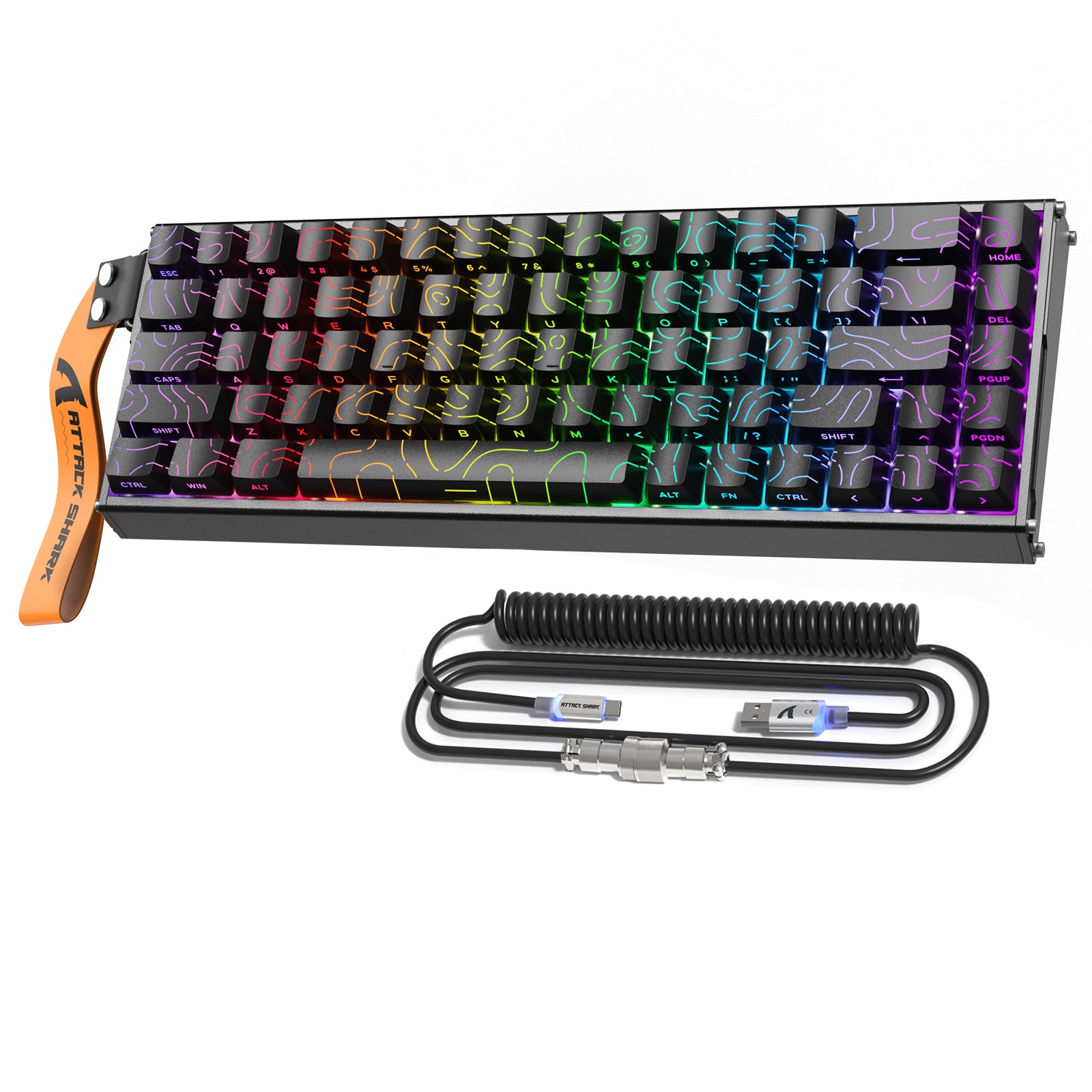 ATTACK SHARK X68MAX HE ラピッドトリガー CNC アルミニウムキーボード マグネティックスイッチ C01Ultra RGB コイルケーブル付き