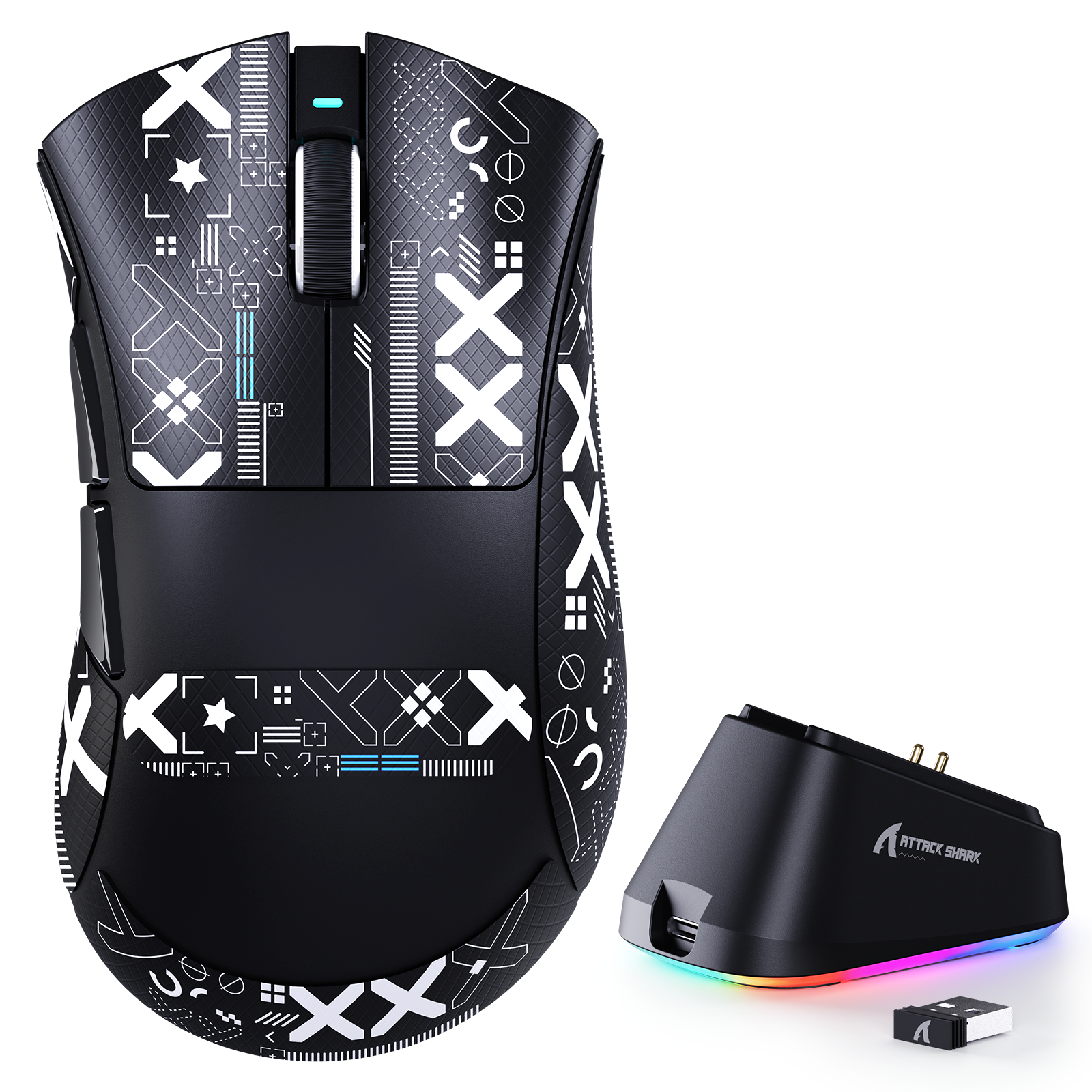 ATTACK SHARK V3PRO Ultra-Light トライモード ゲーミングマウス 充電ドック付き