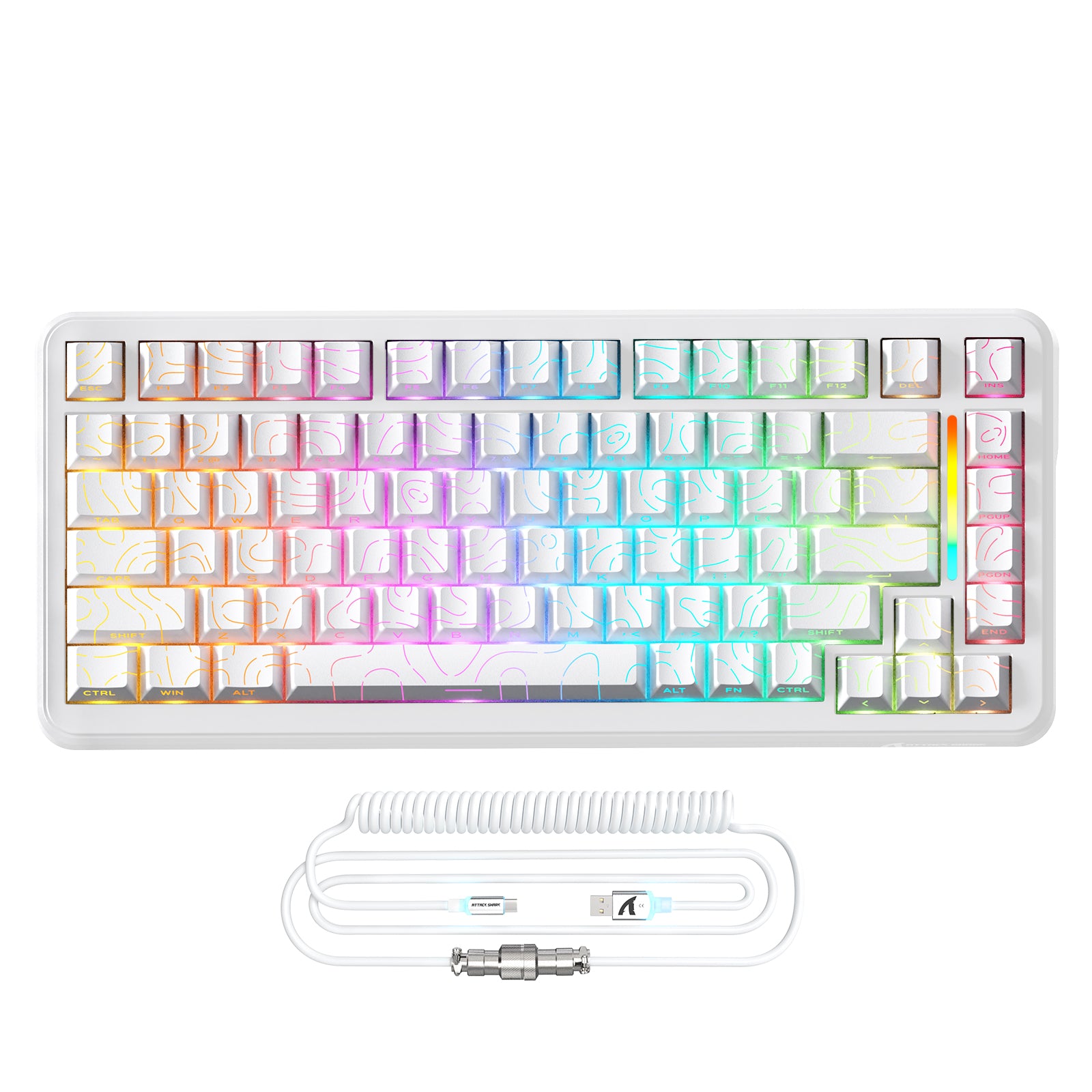 ATTACK SHARK X82PRO HE 磁気キーボード C01Ultra RGB コイルケーブル付き