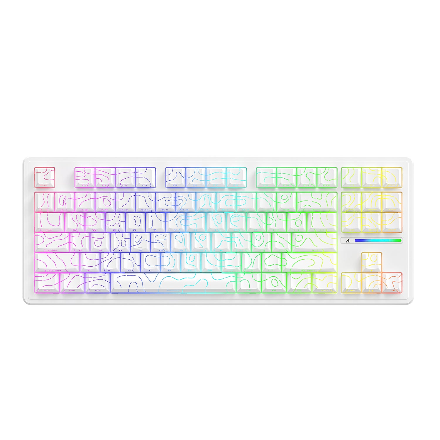 ATTACK SHARK M87PRO ワイヤレス メカニカル キーボード、サイドプリントPBT キーキャップ付き