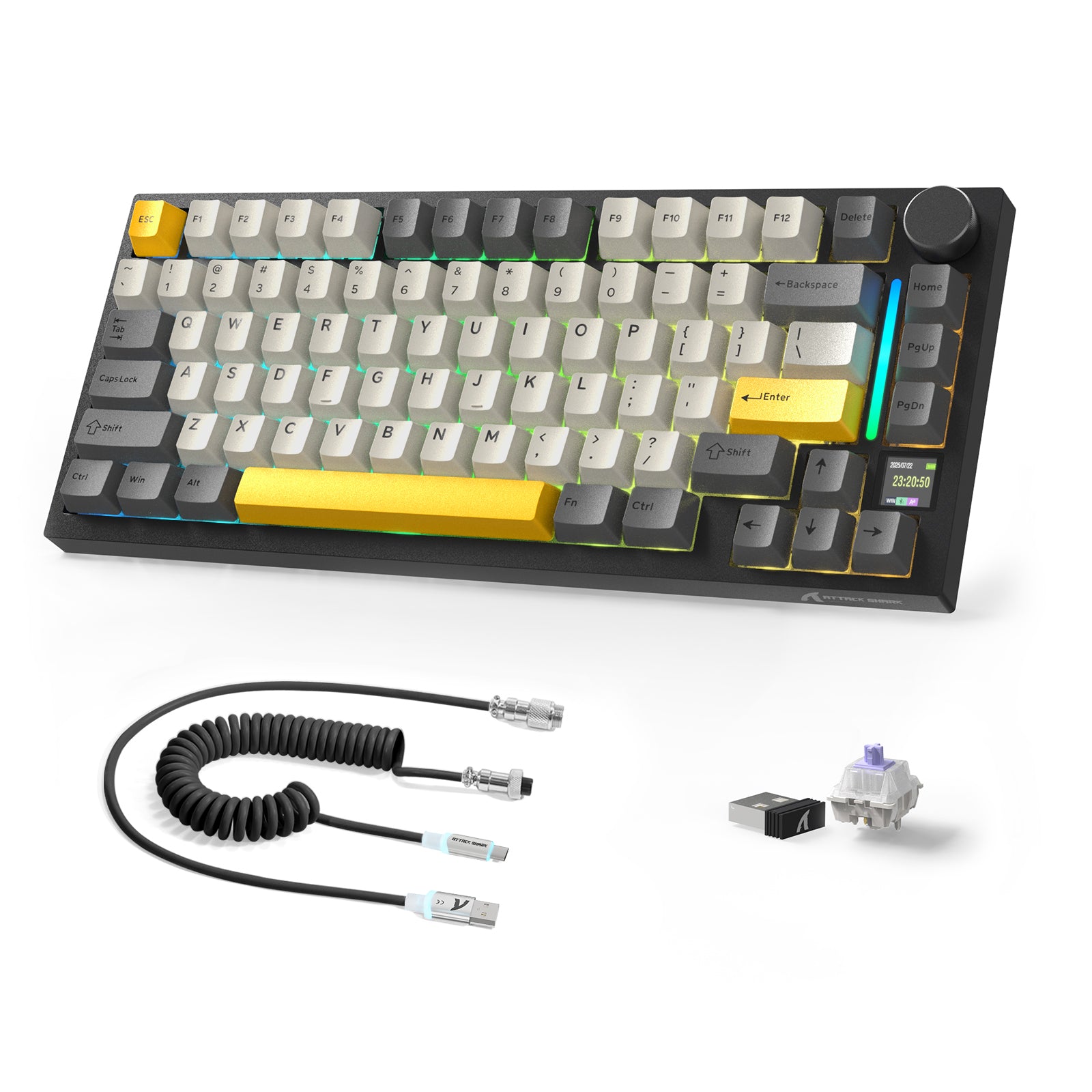 ATTACK SHARK X820ULTRA メカニカルキーボード C01ULTRA コイルケーブル付き