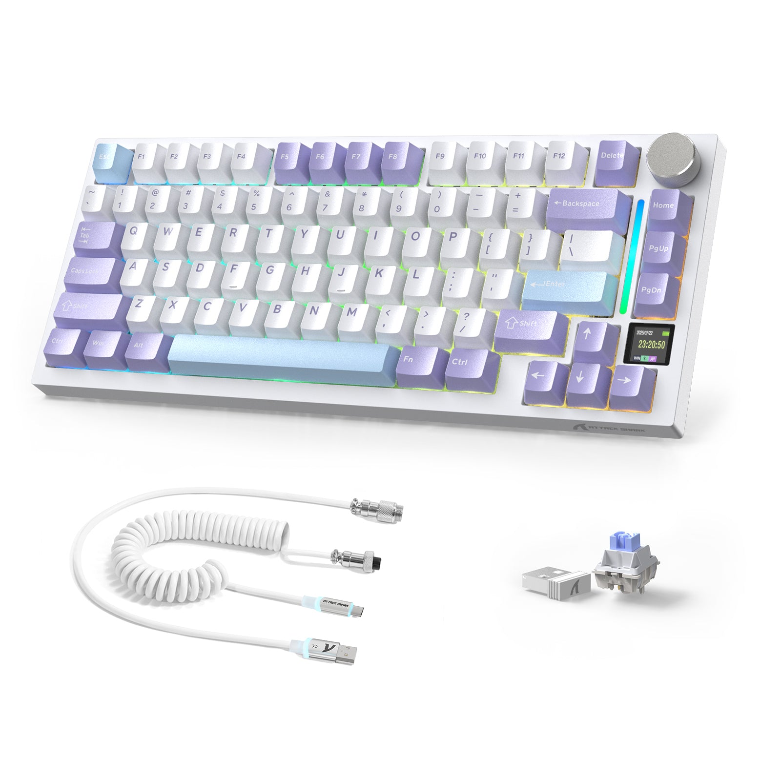 ATTACK SHARK X820ULTRA メカニカルキーボード C01ULTRA コイルケーブル付き