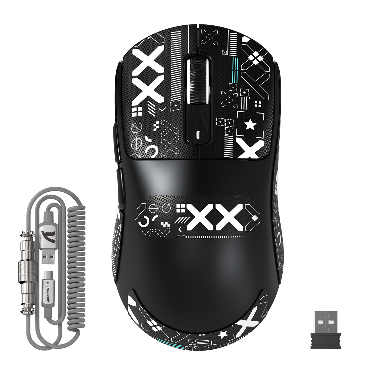 ATTACK SHARK X3 MAX PAW3950 ワイヤレスゲーミングマウス（C06 マウス用コイルケーブル付き）