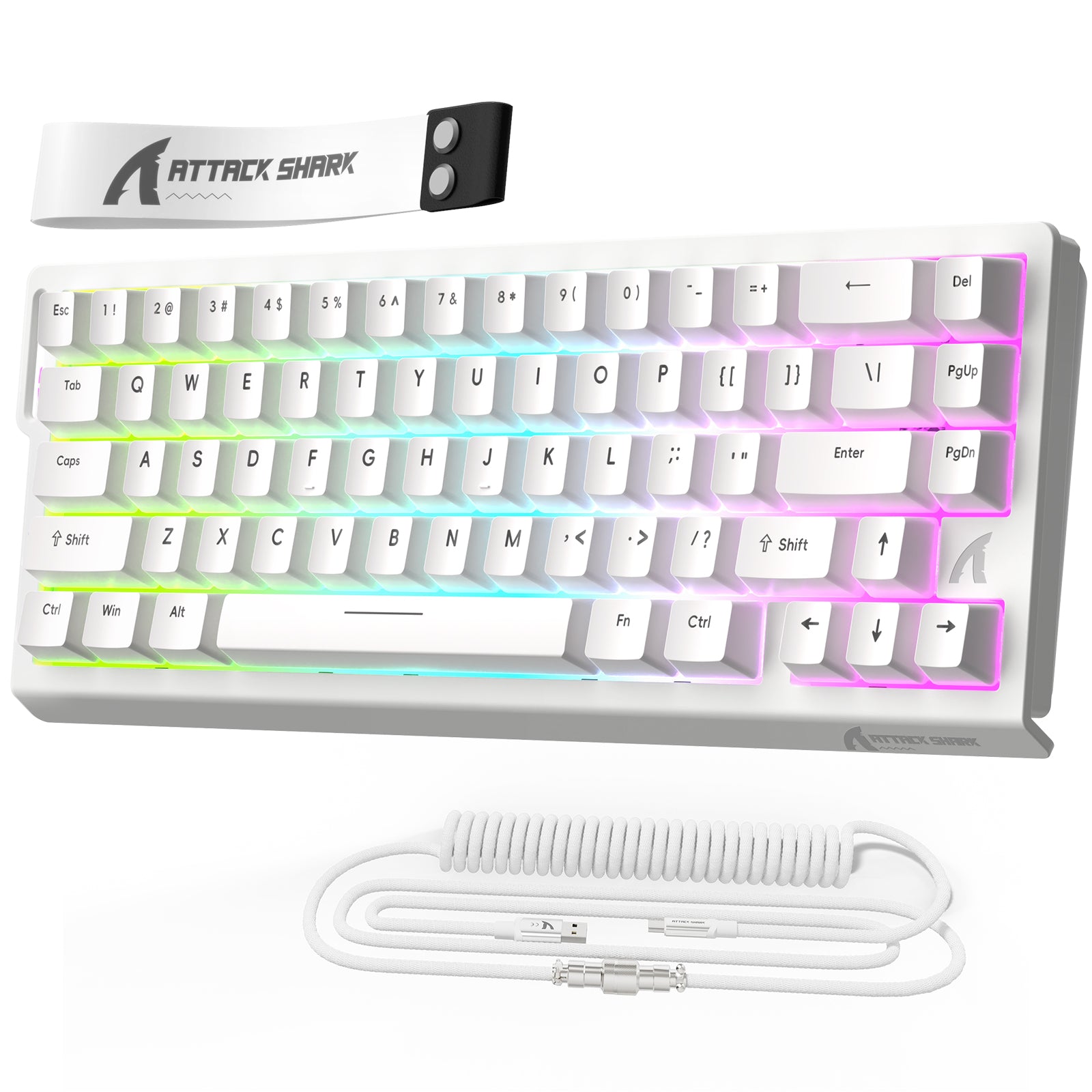 ATTACK SHARK X68 HE ラピッドトリガーキーボード マグネティックスイッチ C01PROコイルケーブル付き
