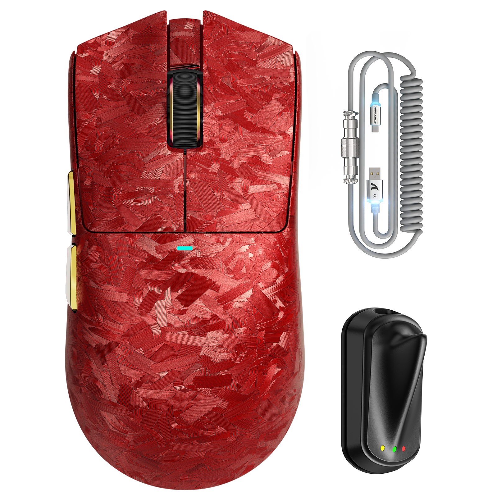 ATTACK SHARK X11 ULTRA カーボンファイバー ワイヤレスゲーミングマウス（C06 Ultra LEDケーブル付き）