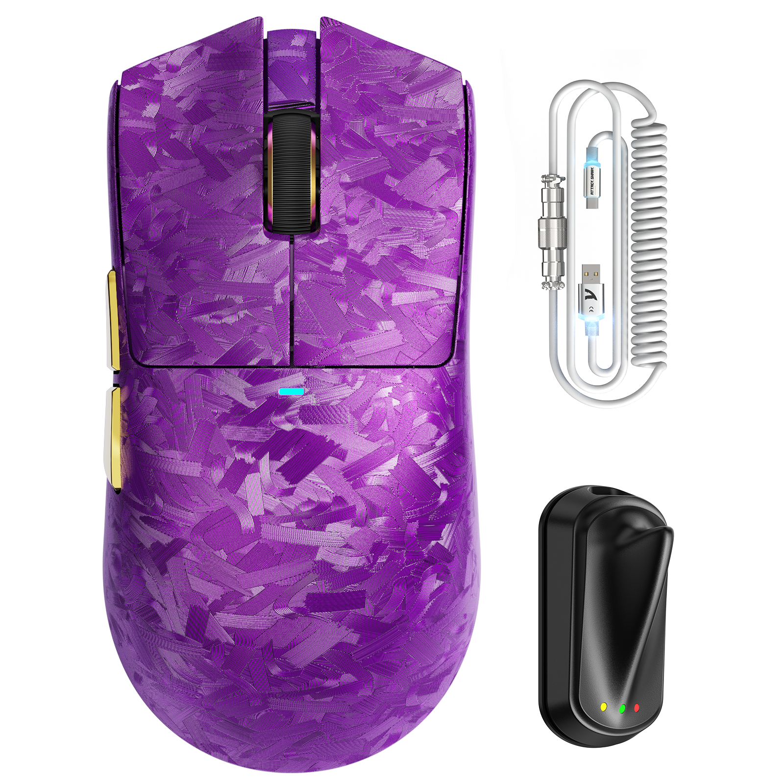 ATTACK SHARK X11 ULTRA カーボンファイバー ワイヤレスゲーミングマウス（C06 Ultra LEDケーブル付き）