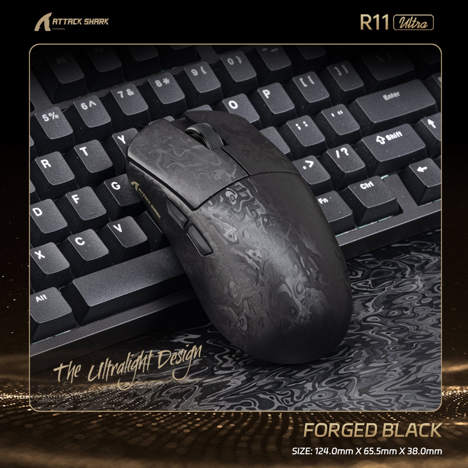 ATTACK SHARK R11 ULTRA カーボンファイバー ワイヤレス 8K PAW3950MAX ゲーミングマウス