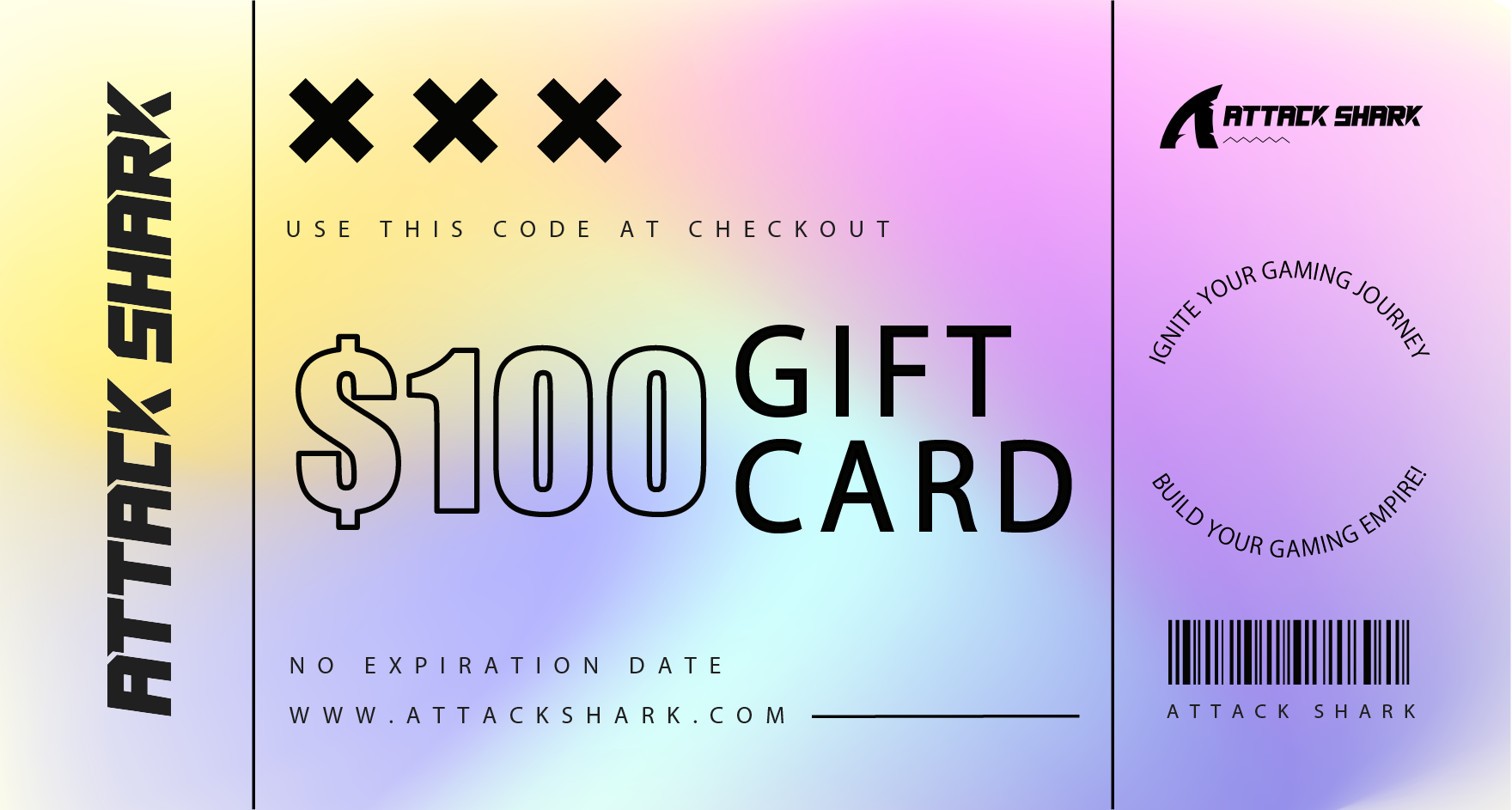 $100 Attack Shark gift card with no expiration date and discount code.