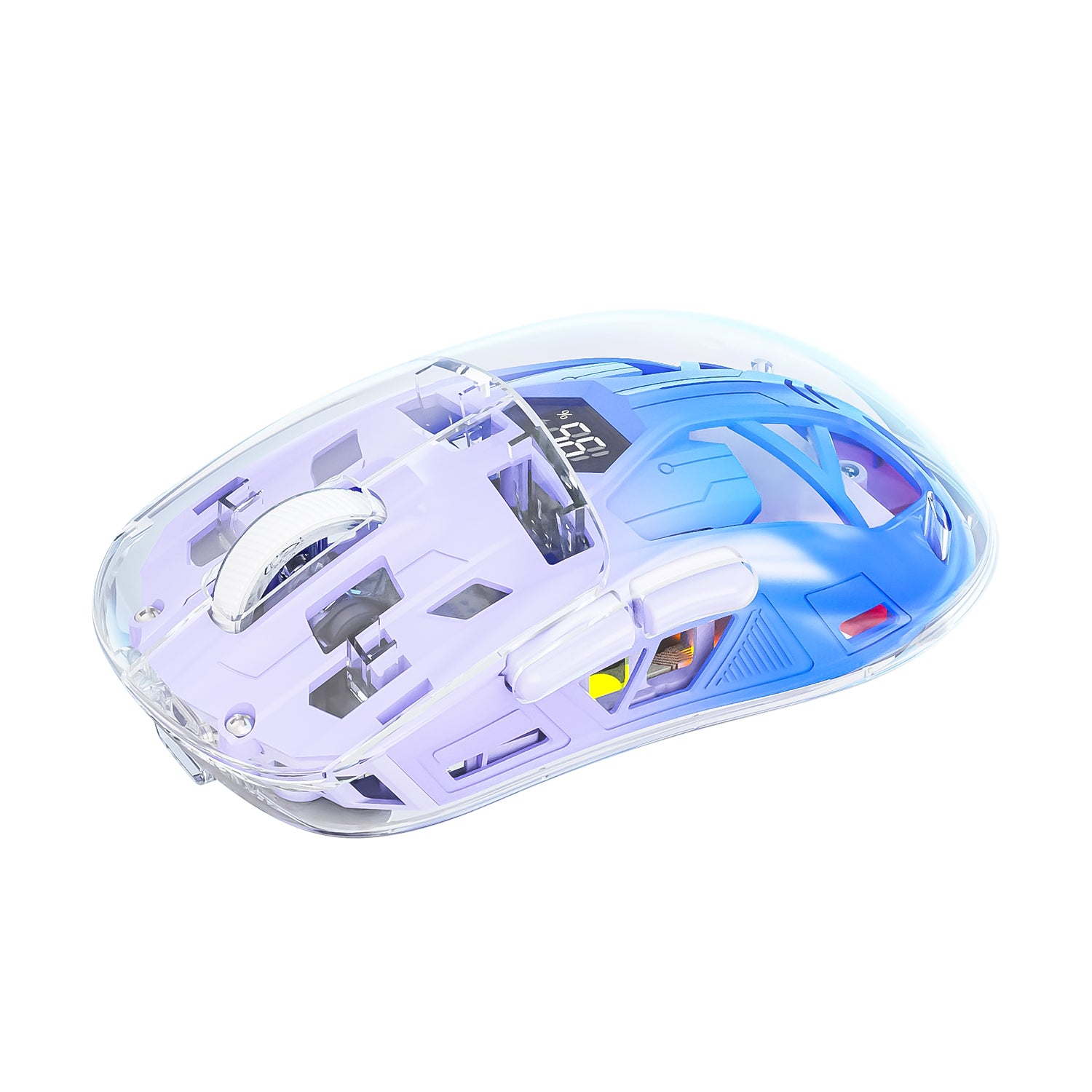 ATTACK SHARK A2 Transparent RGB Wireless Mouse with Battery Level Display