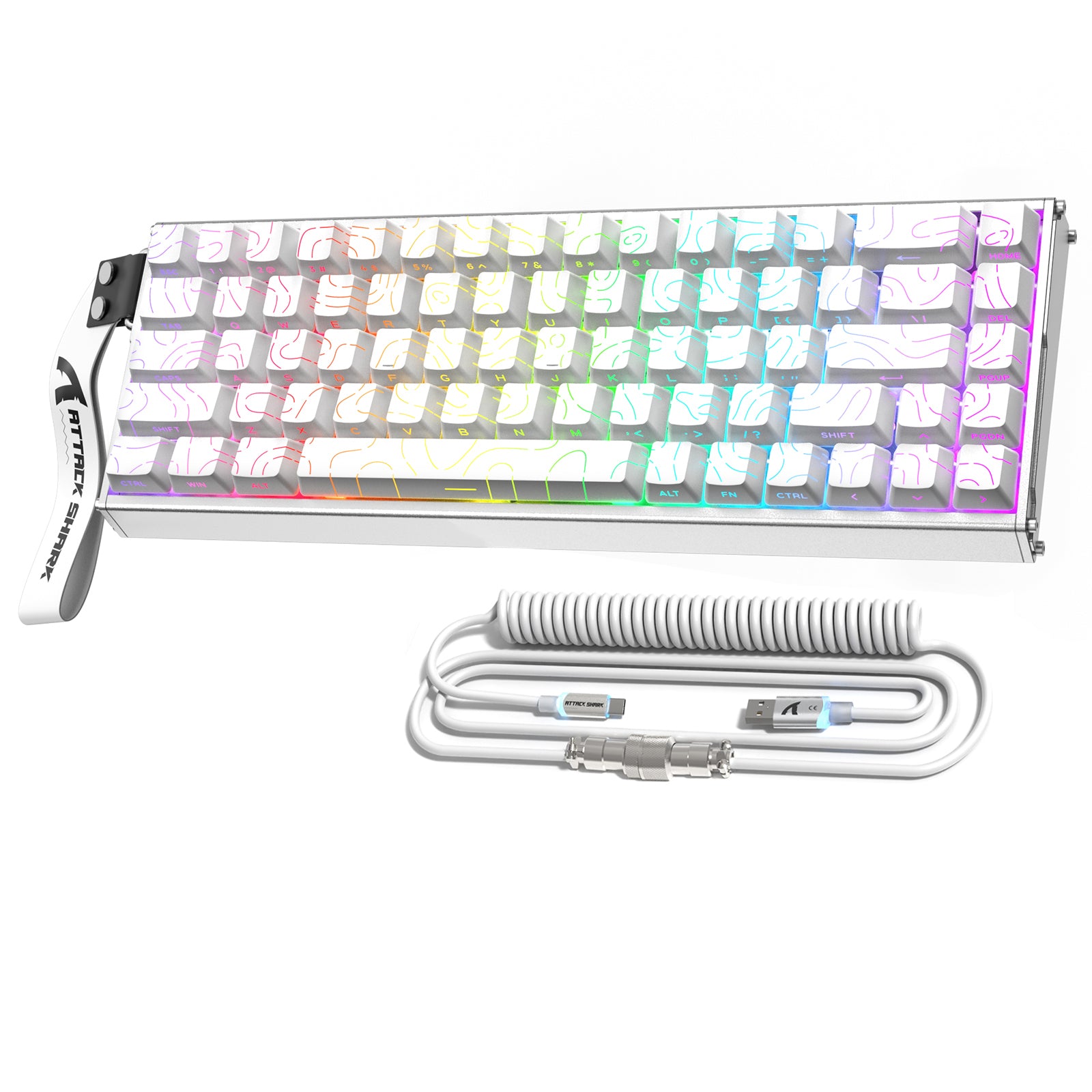 ATTACK SHARK X68MAX HE ラピッドトリガー CNC アルミニウムキーボード マグネティックスイッチ C01Ultra RGB コイルケーブル付き